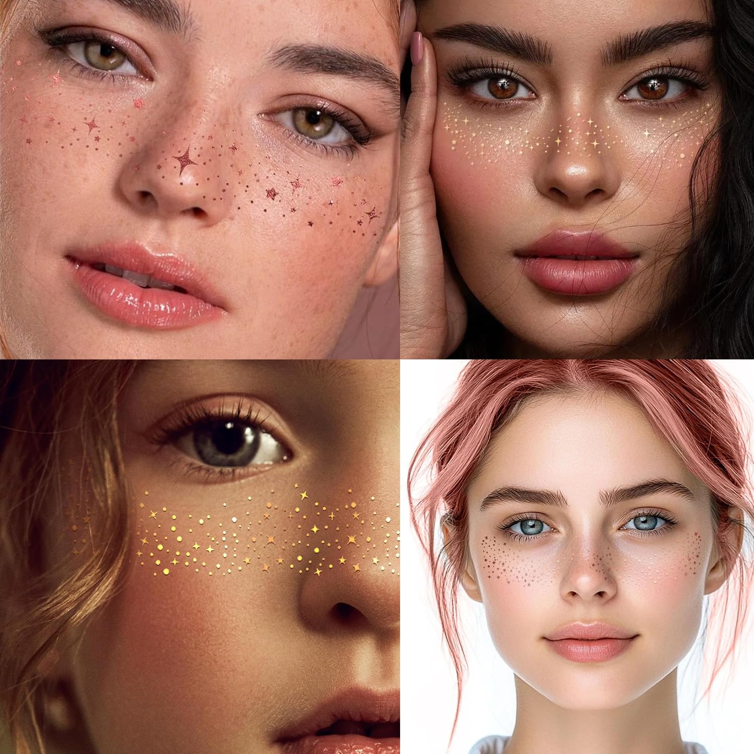 BestiePal Pecas de Purpurina en hojas, conjunto de 4 para crear looks
