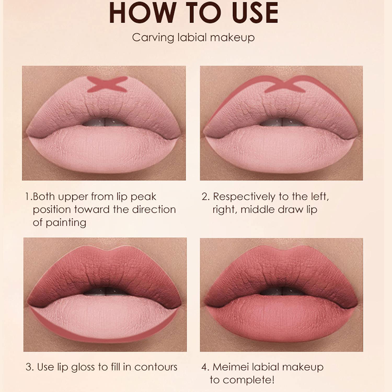 BestLand aplicación cremosa de labial líquido mate para color suave.