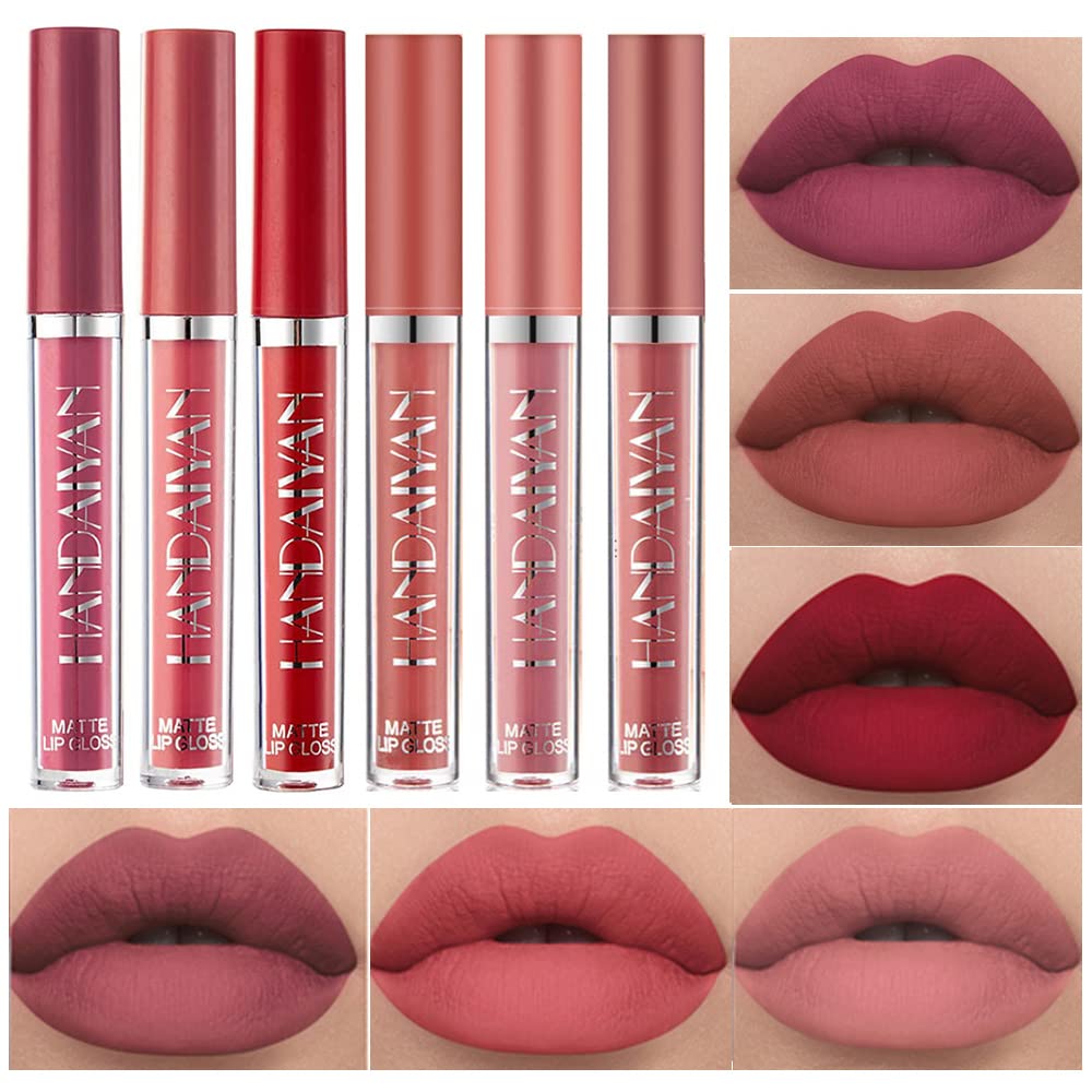 BestLand Conjunto de labiales mate, seis tonos, para todo el día.