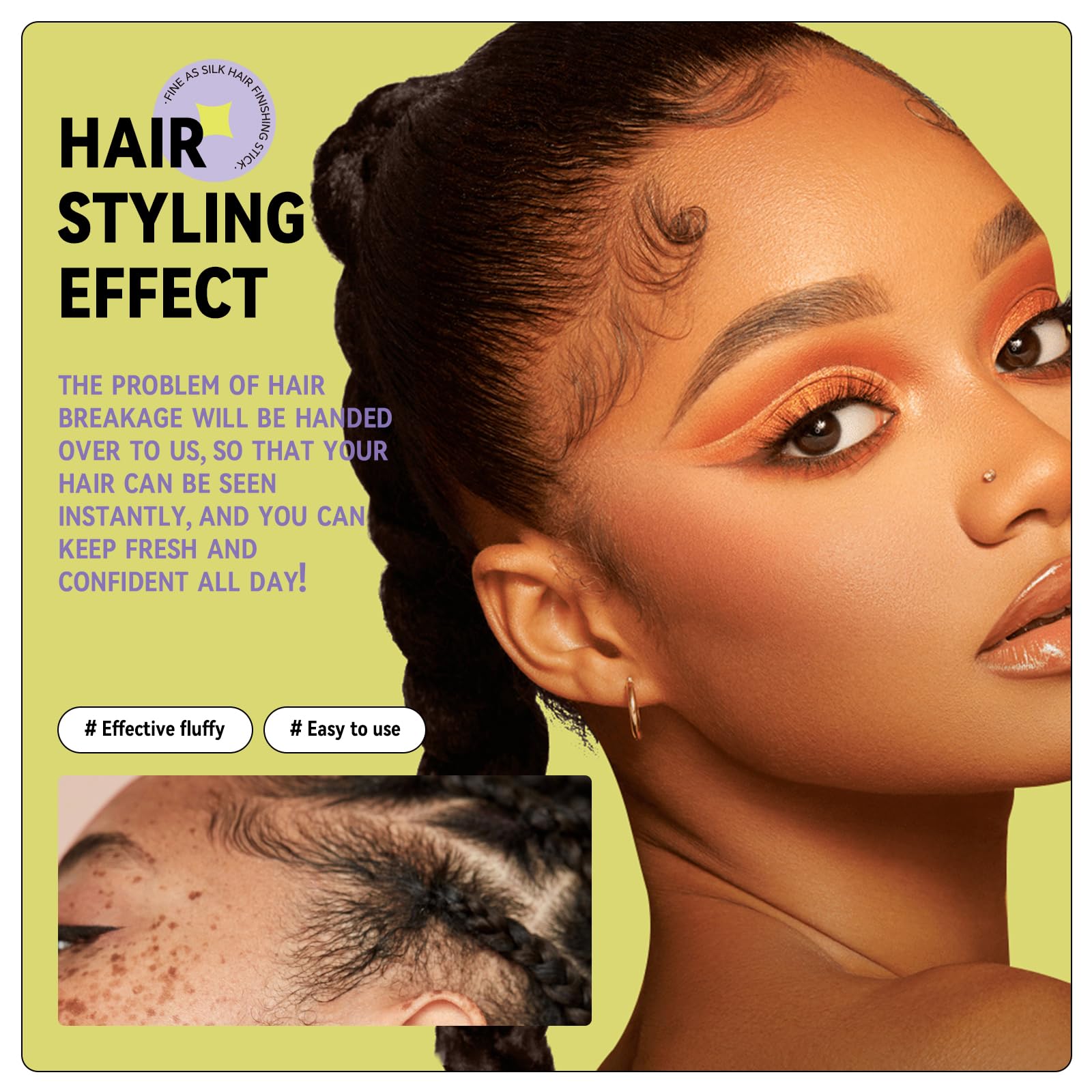 BestLand finishing stick with mascara brush for taming frizz and adding definition.