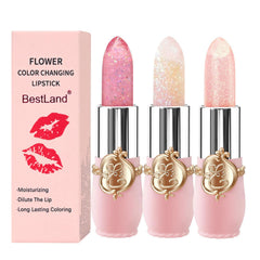 BestLand Flower Jelly Lipstick Set color-change lip tint on lips, personalized look