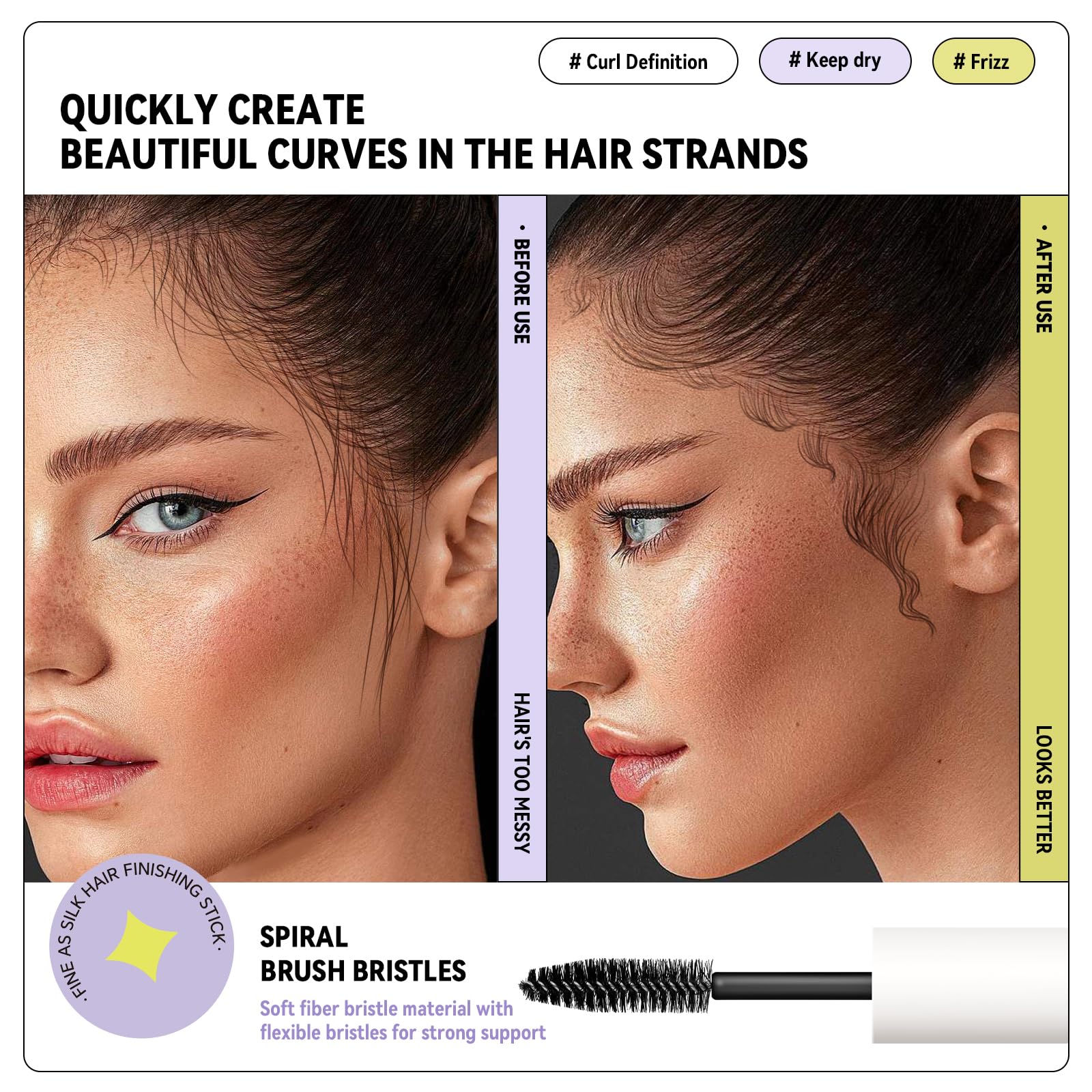 BestLand baby hair tamer along the hairline for a neat appearance.