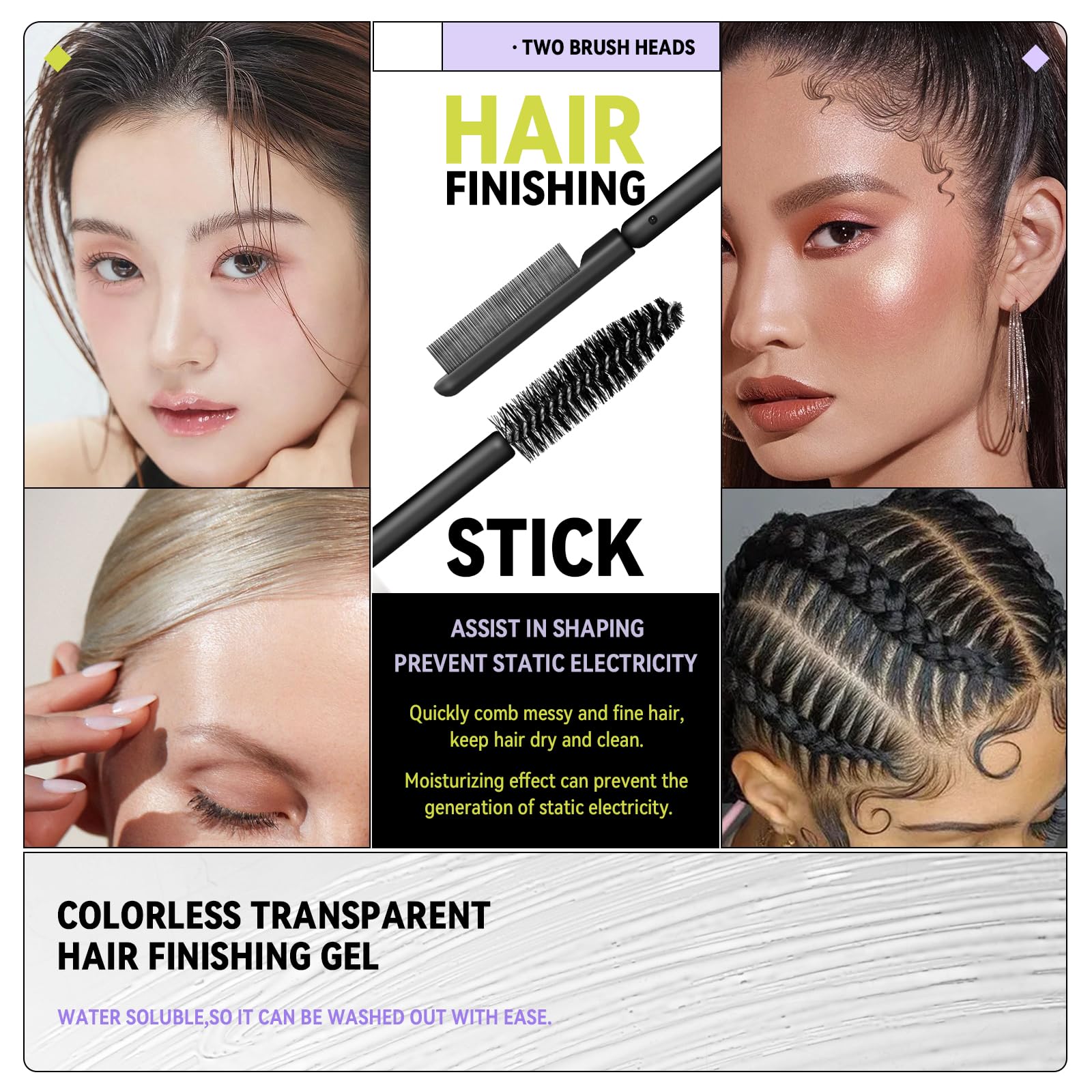 BestLand transparent gel finish shows a non-greasy clear look on hair.
