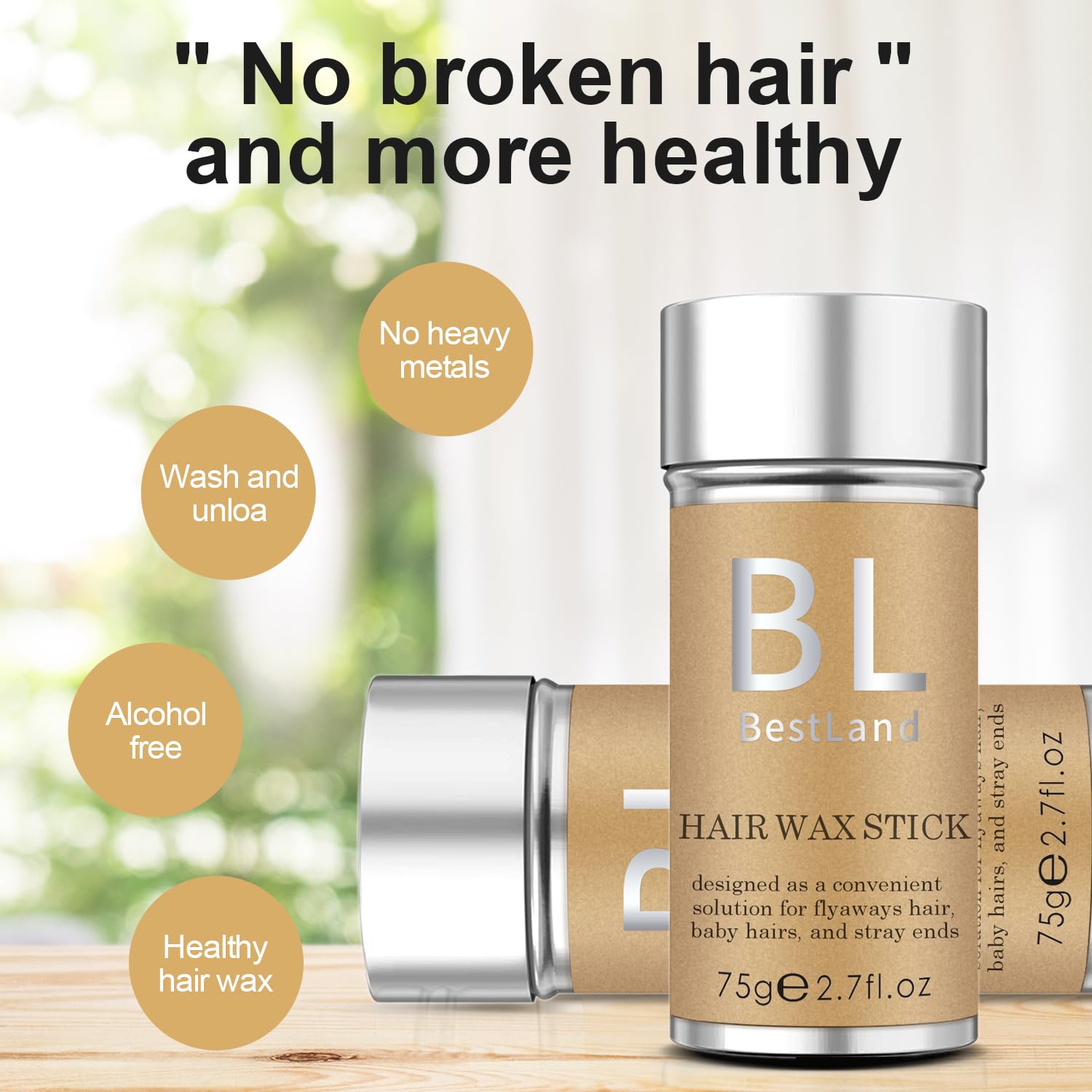 BestLand Hair Wax Stick resultado ligero que controla el encrespamiento.
