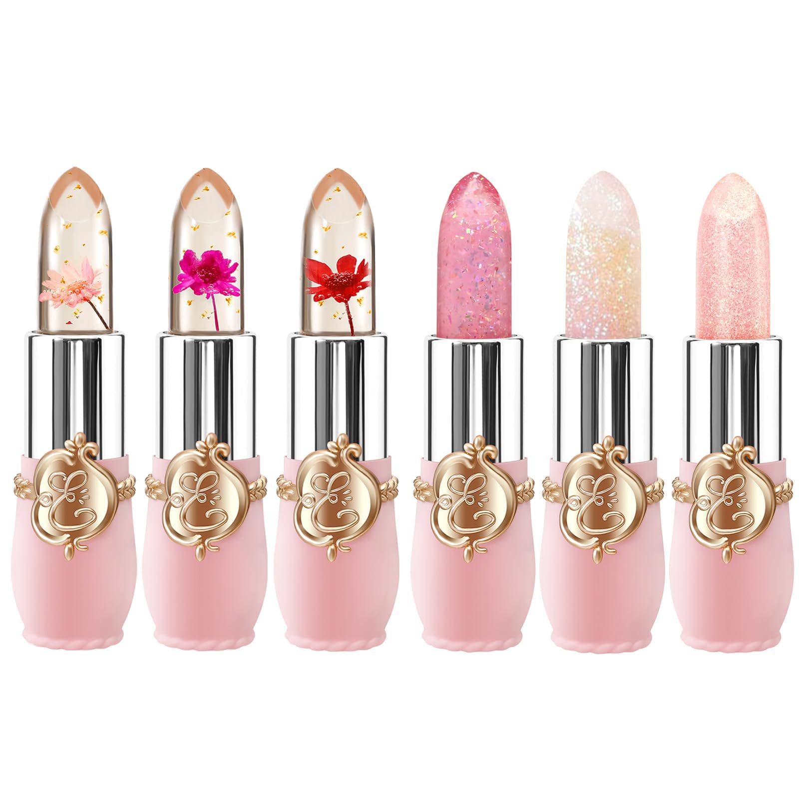 BestLand labial gel floral rosa, color cambiante suave para labios.