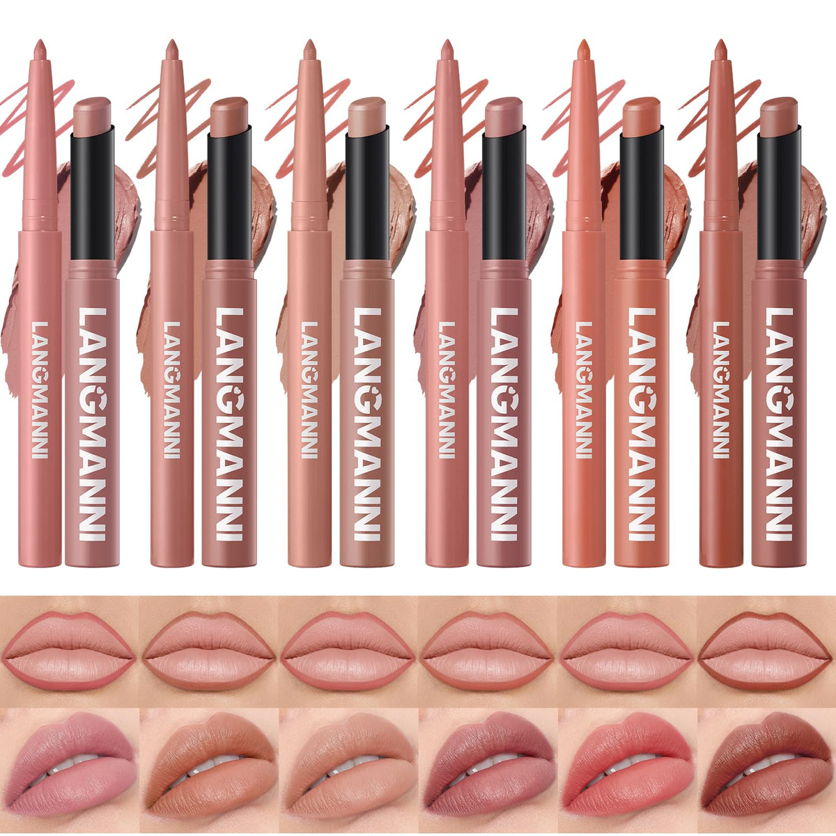 BestLand set de 12 labiales mate con perfiladores para un acabado profesional.