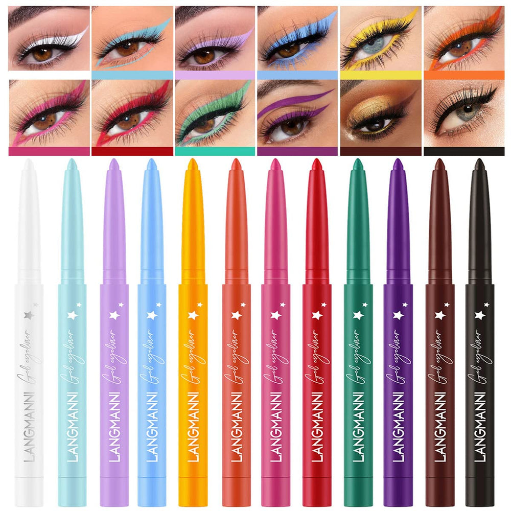BestLand set de delineadores gel mate 12 colores para looks duraderos