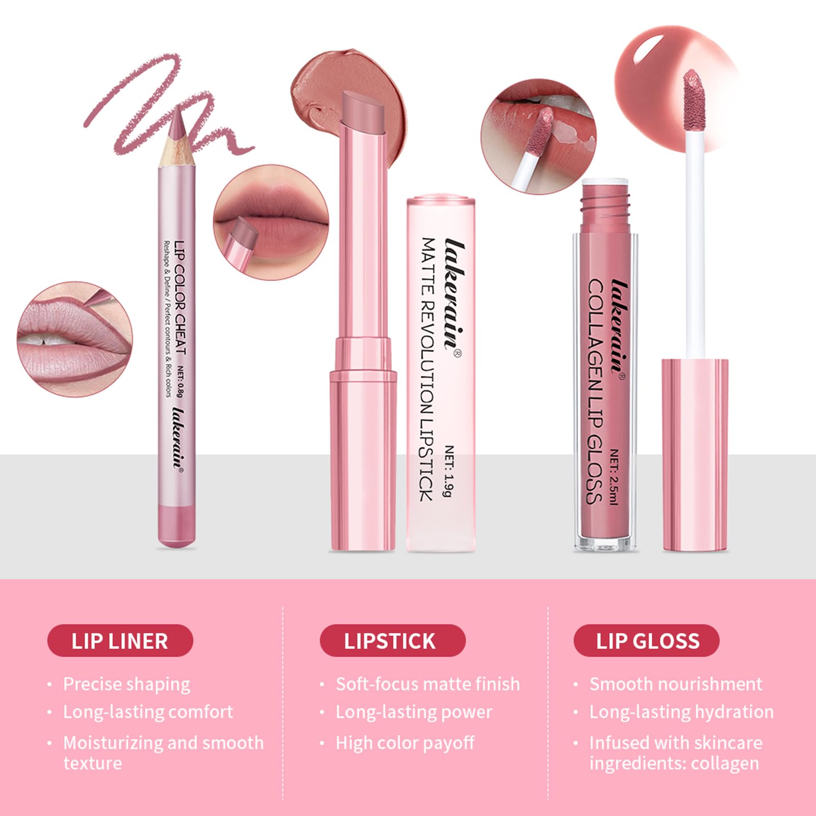 BestLand nude-pink lip liner swatch highlighting precise definition and shape.