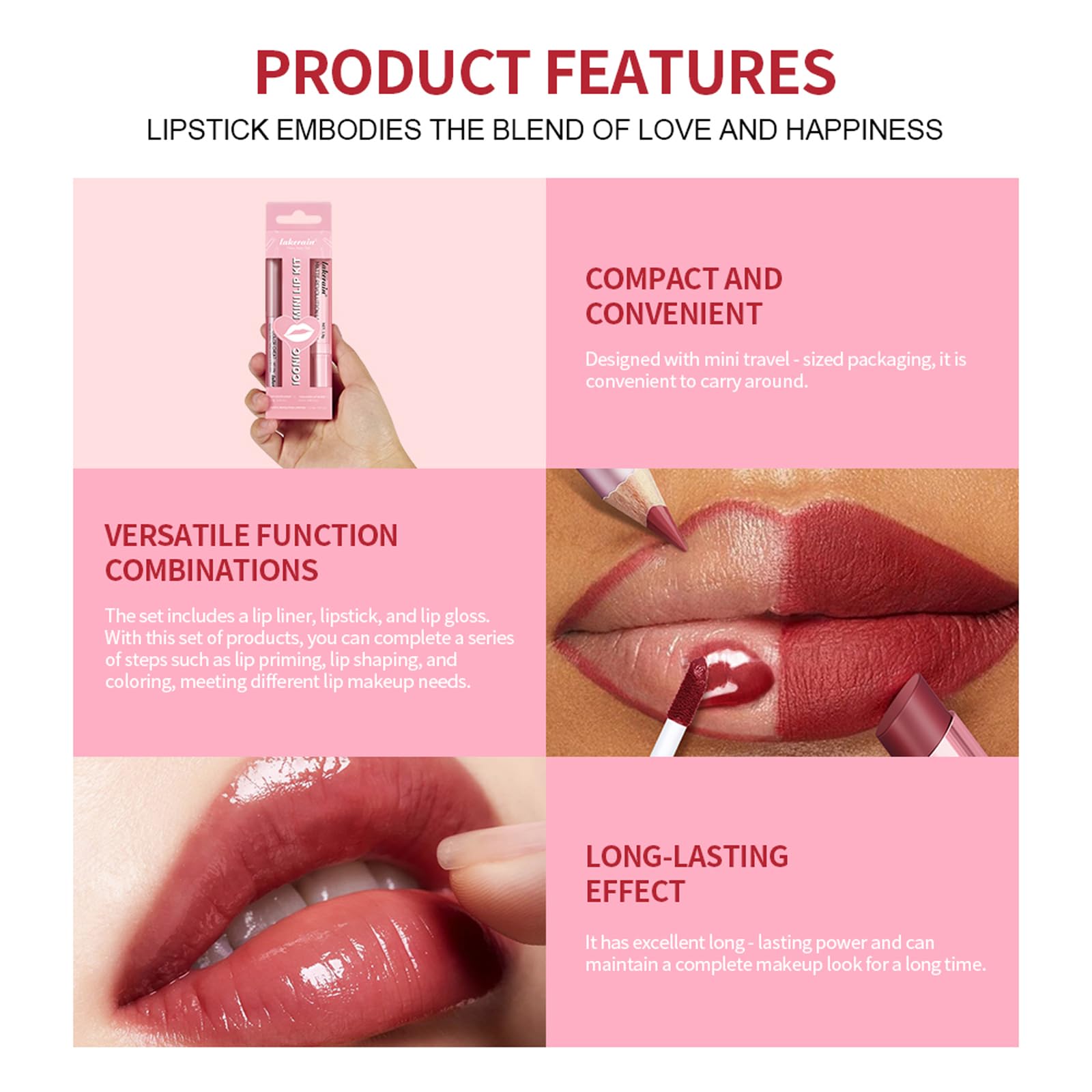 BestLand nude-pink velvet matte lipstick swatch on lips showing rich pigment.
