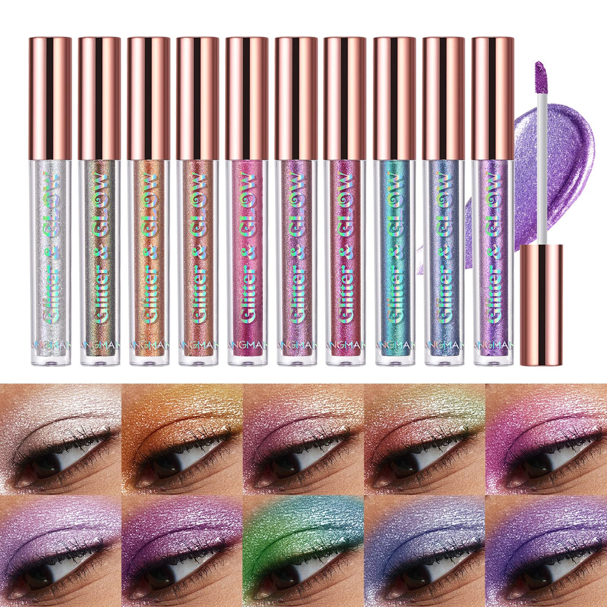 BestLand sombra líquida multicolor brillo para ojos y efecto reflectante