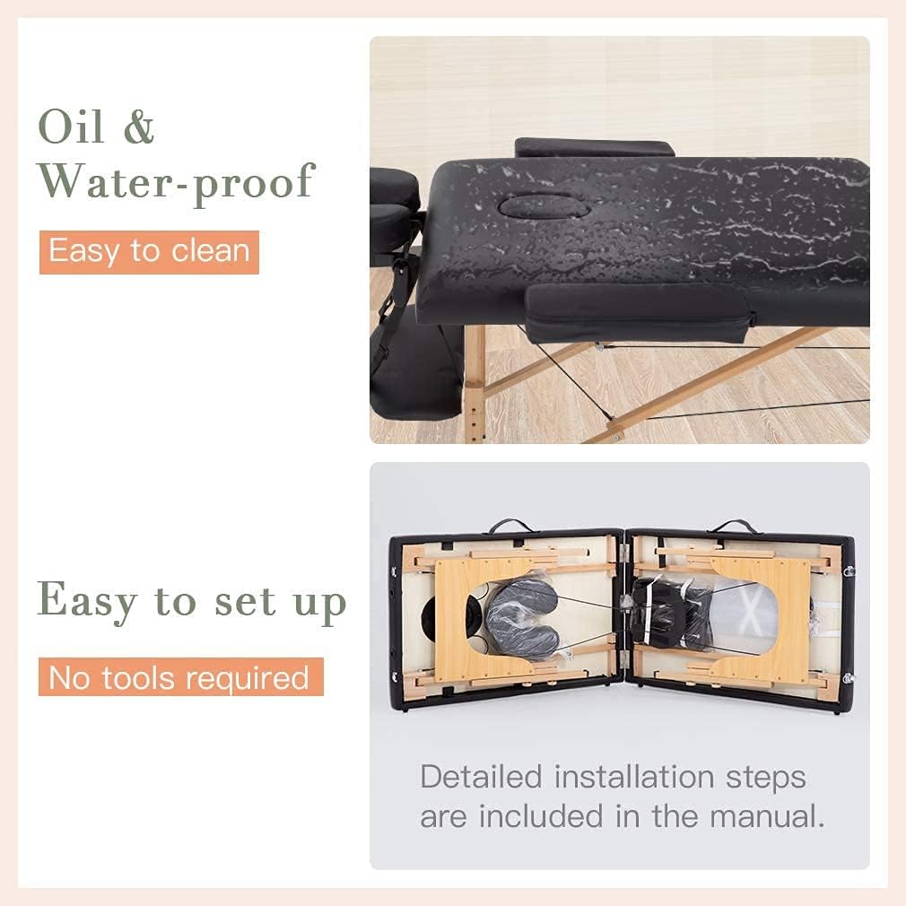 BestMassage beech wood frame provides durable support for professional use.