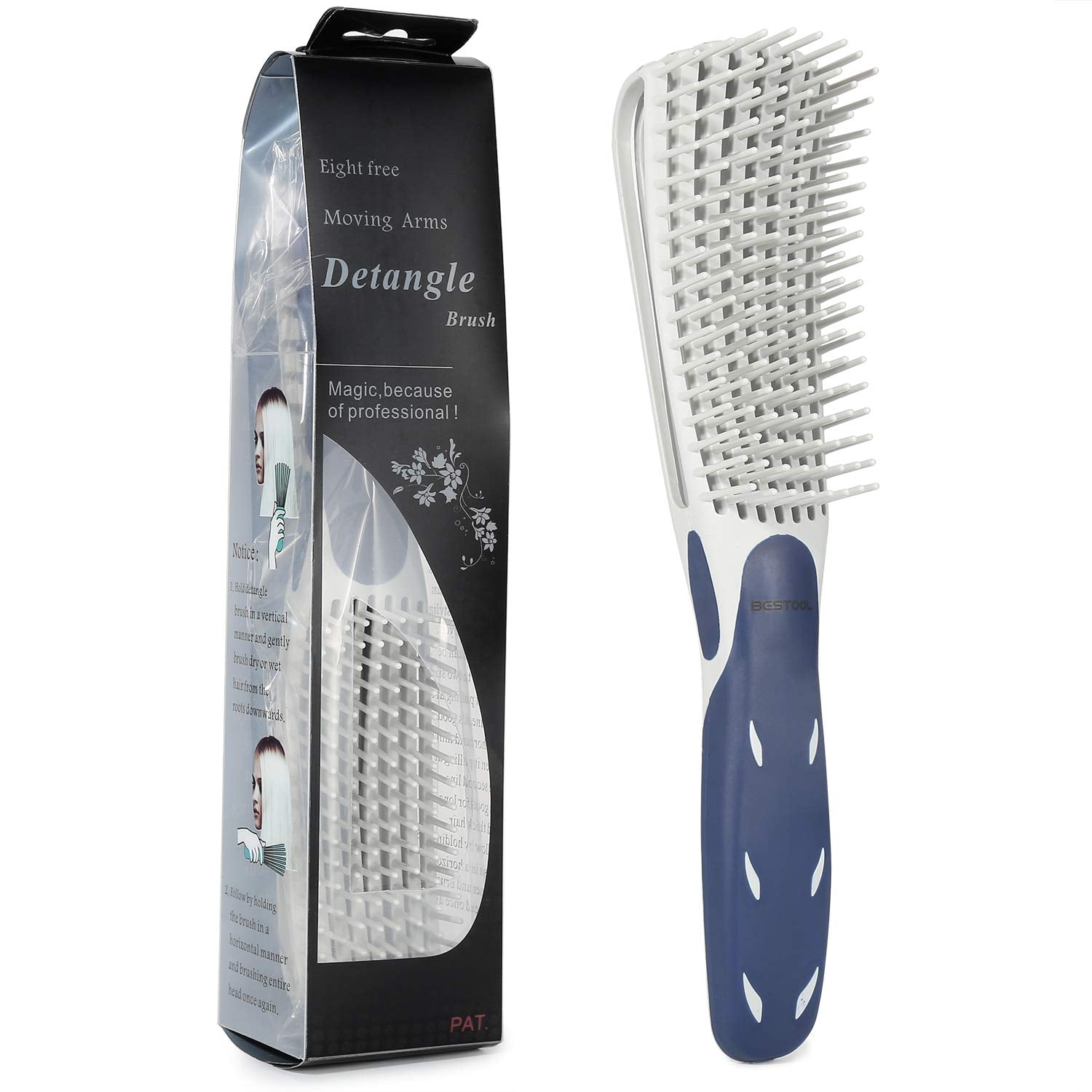 BESTOOL cepillo desenredante para cabello rizado, deslizamiento suave y rápido sin dolor.