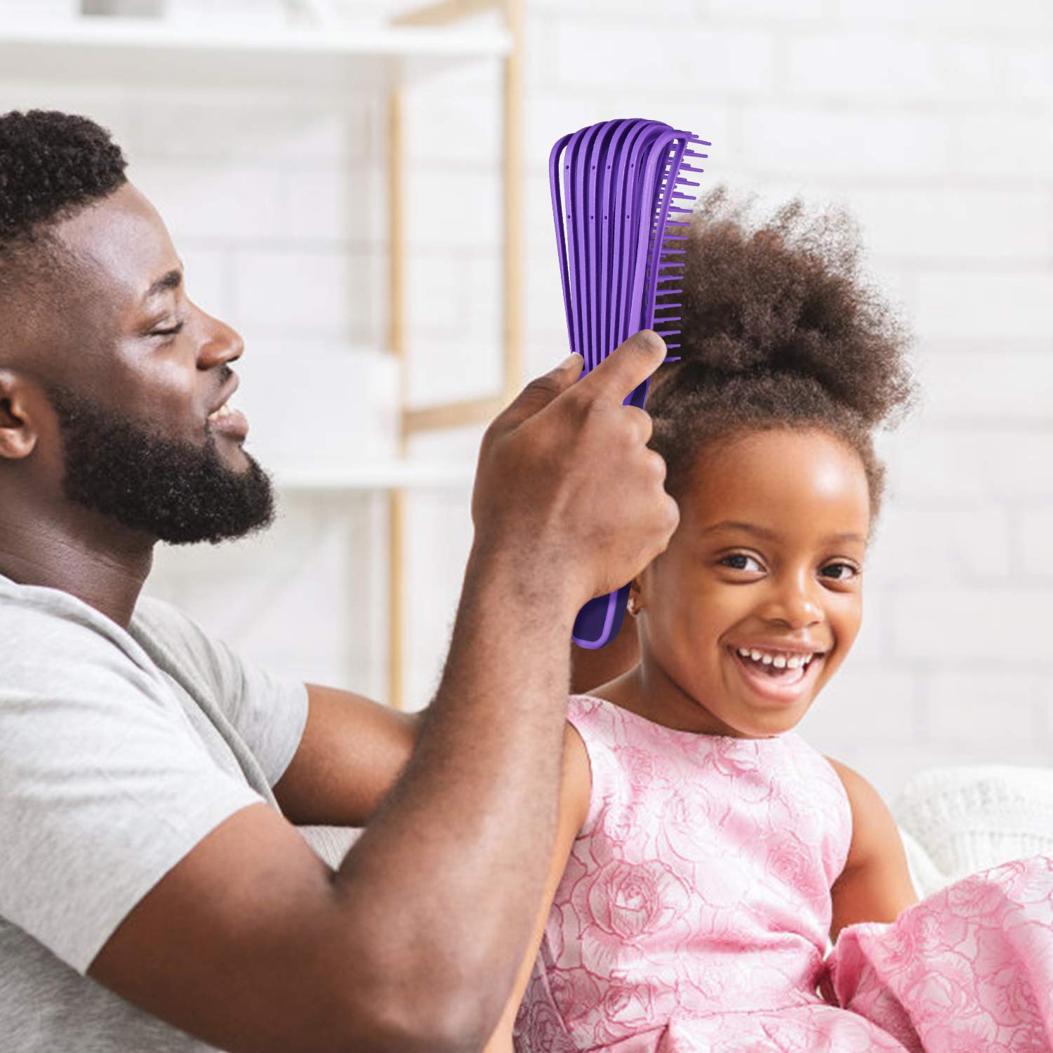 BESTOOL detangling brush close-up highlights flexible tips for gentle detangling.