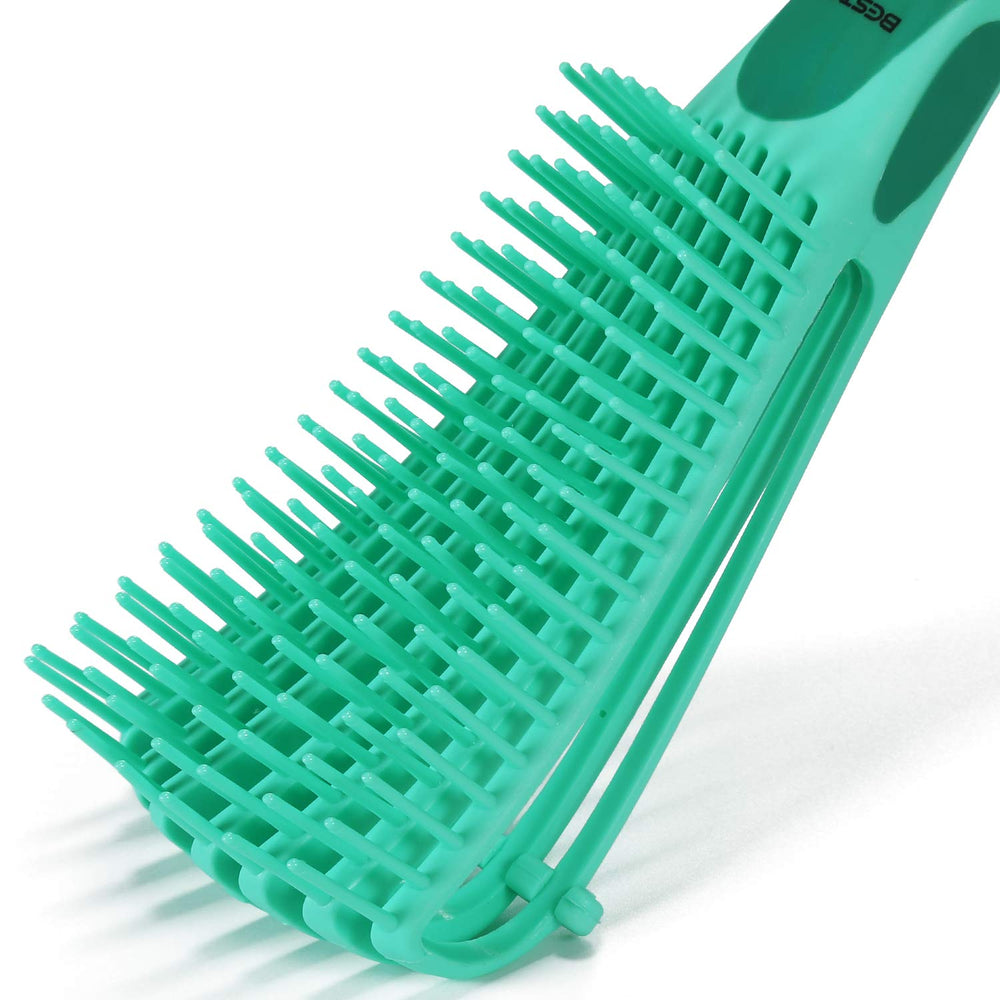 BESTOOL detangling brush shown on dry hair for finish and definition.