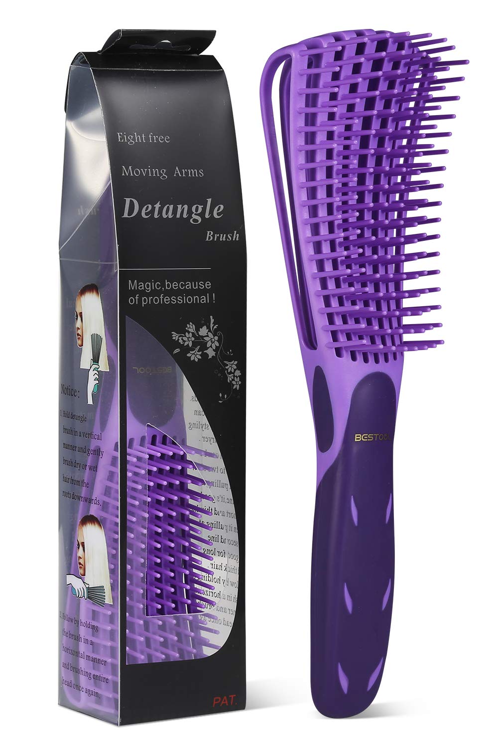 BESTOOL detangling brush for wet detangle smooth curls and reduce pulling.