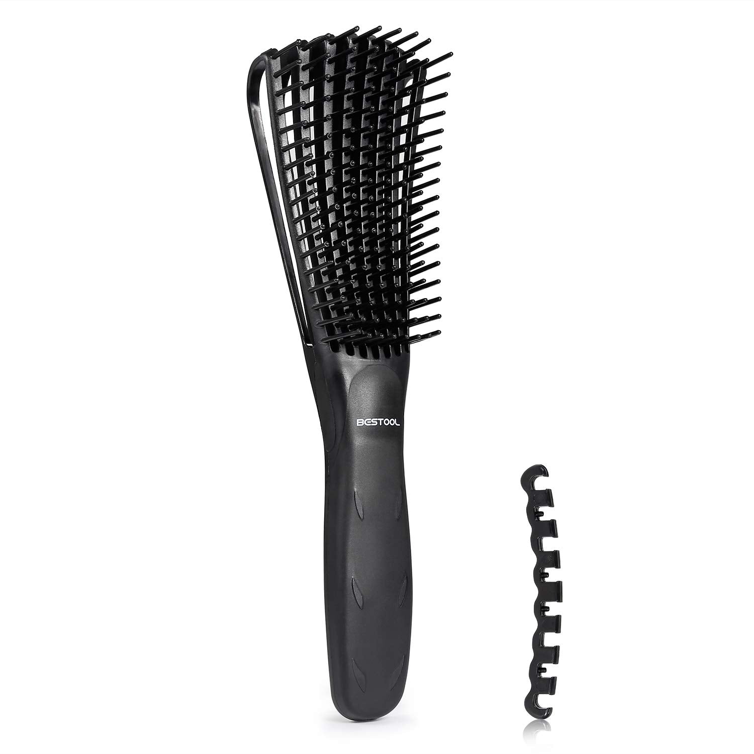 BESTOOL detangler used on wet hair showing gentle detangling.
