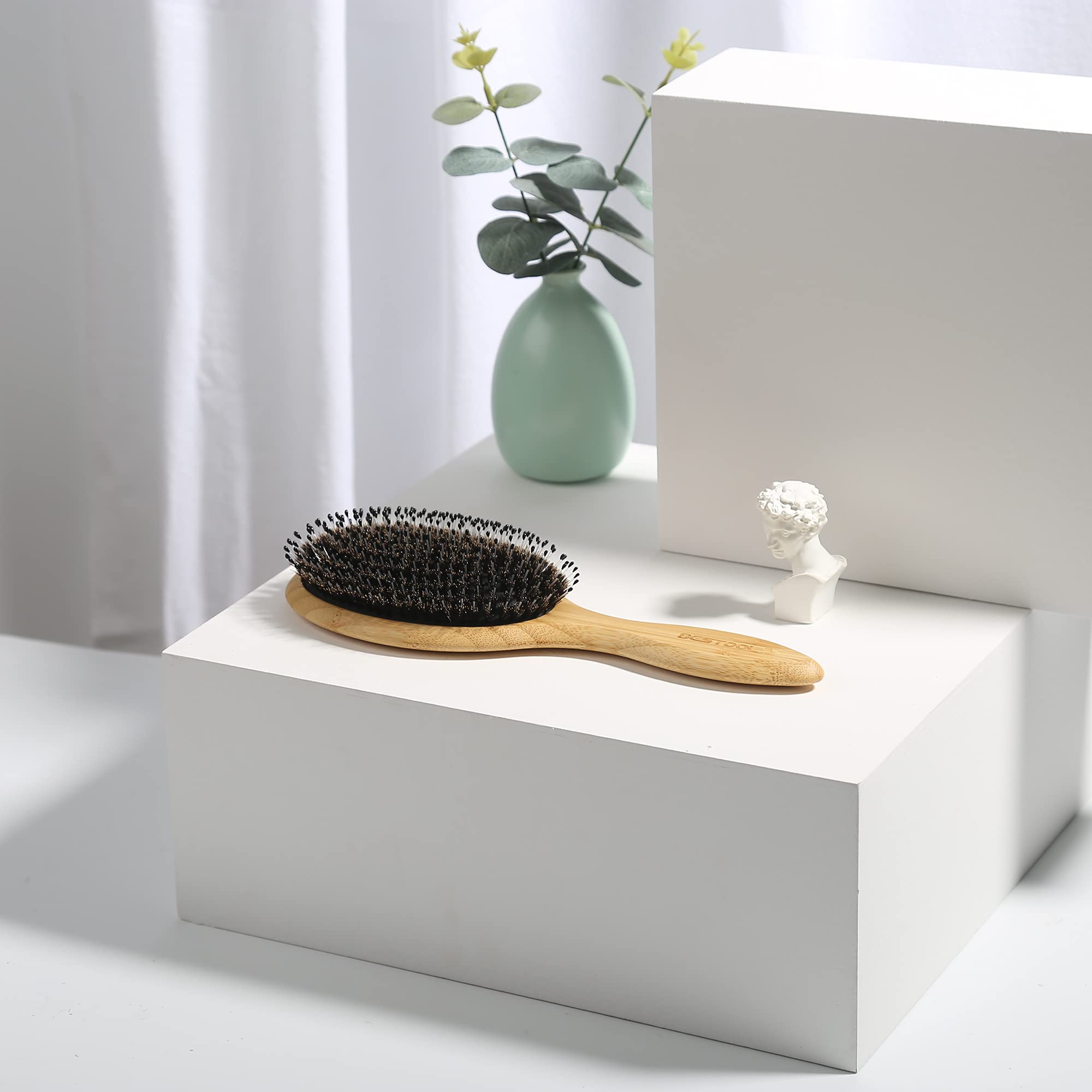 BESTOOL durable bamboo handle adds a sturdy, natural feel for daily grooming.