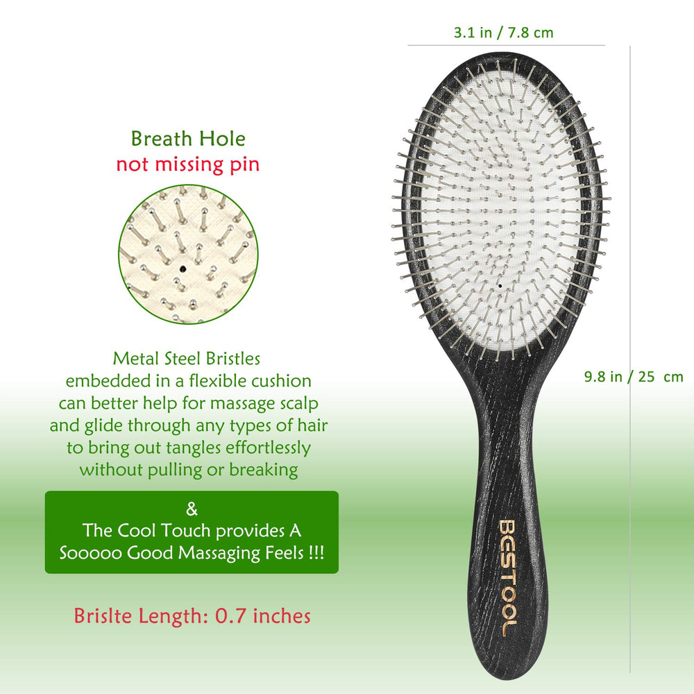 BESTOOL paddle brush delivers a soothing scalp massage during detangling