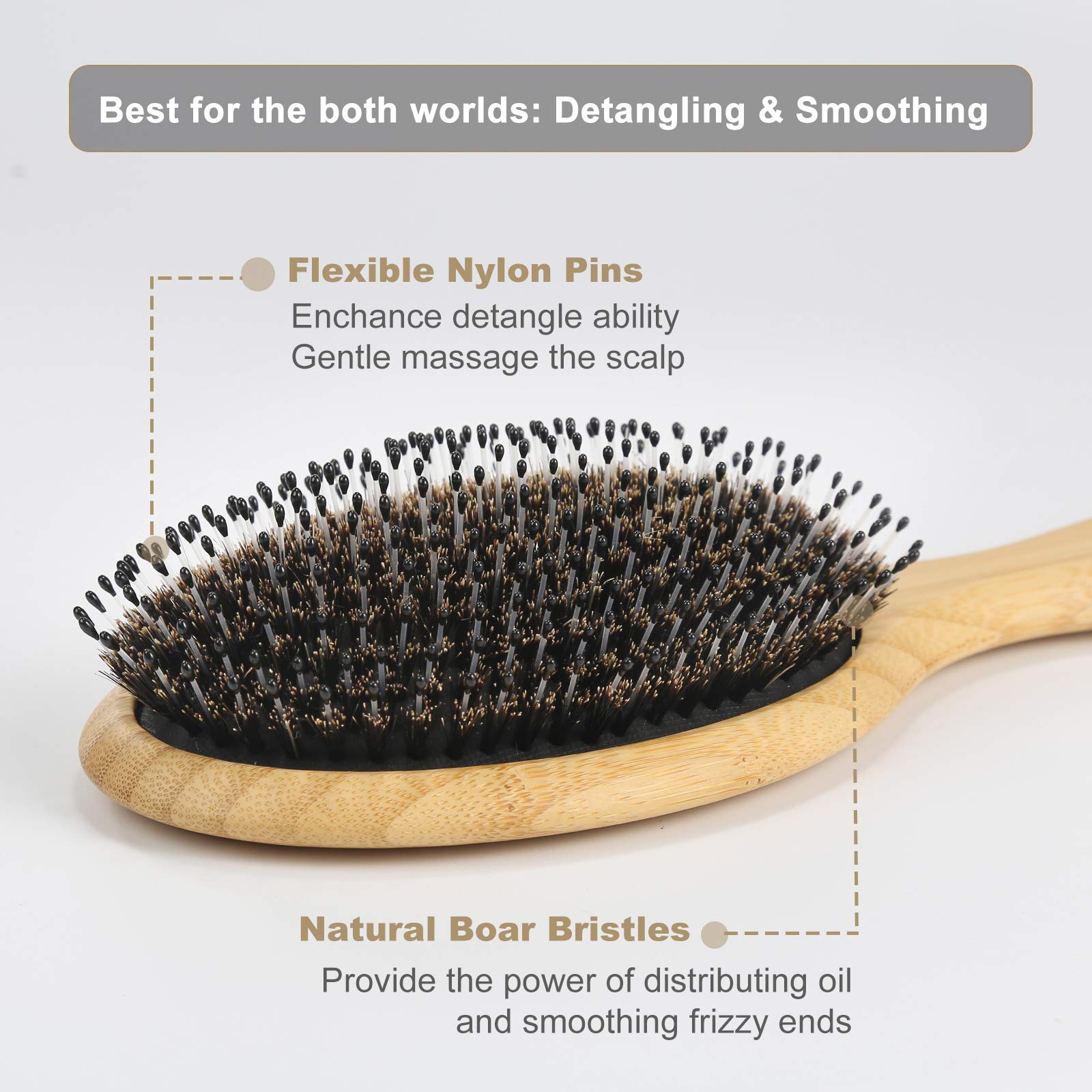 BESTOOL Hair Brush Small Detangling, portable for on-the-go styling.