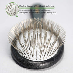 BESTOOL wooden paddle brush with ergonomic grip for comfortable daily detangling
