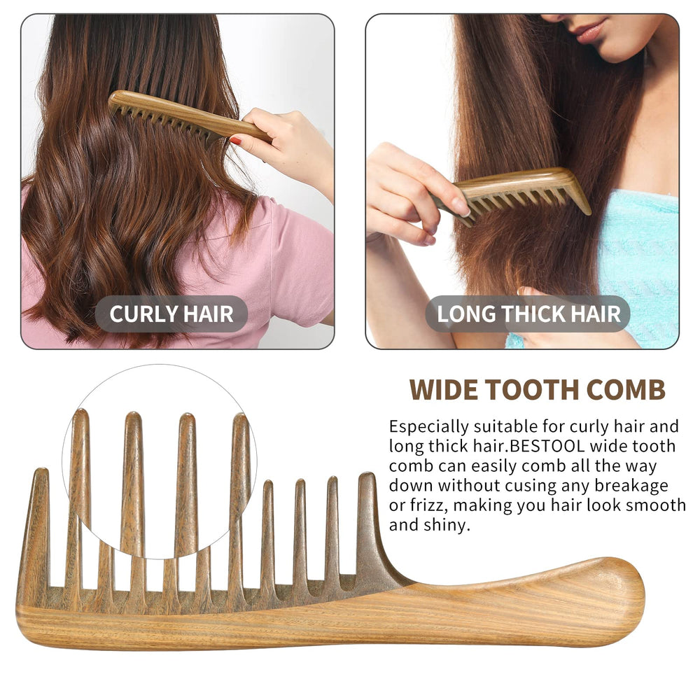 BESTOOL nine-inch wide-tooth comb designed for thick curly hair