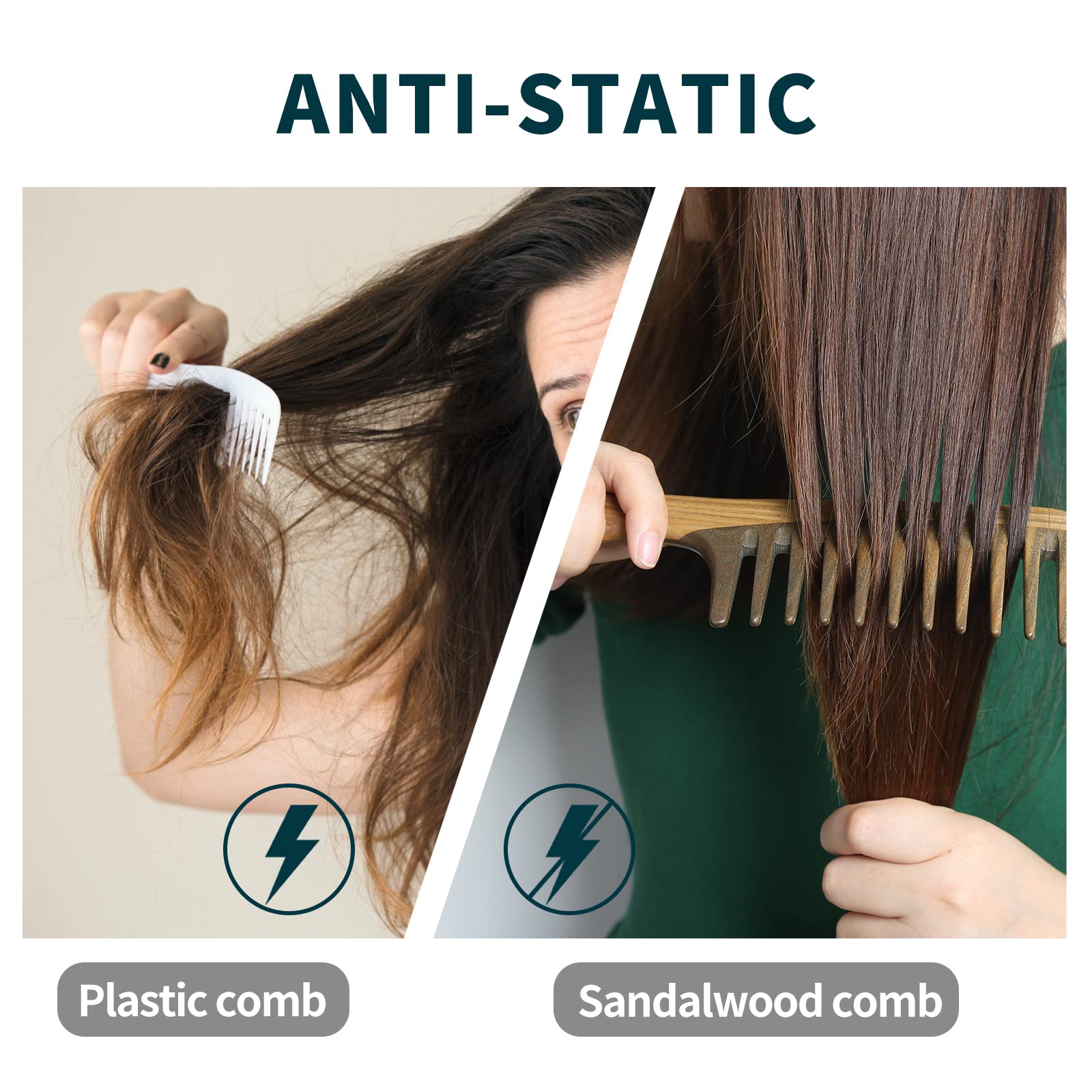 BESTOOL sandalwood-scented comb offers comfortable glide with less snag