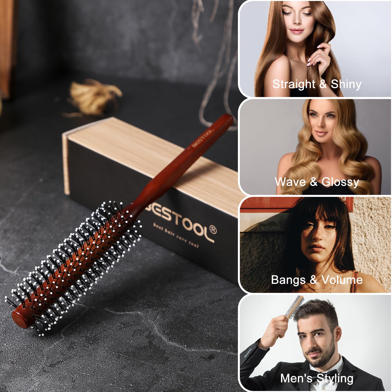 BESTOOL Small Brush wooden-handle showcases natural design and comfortable grip.