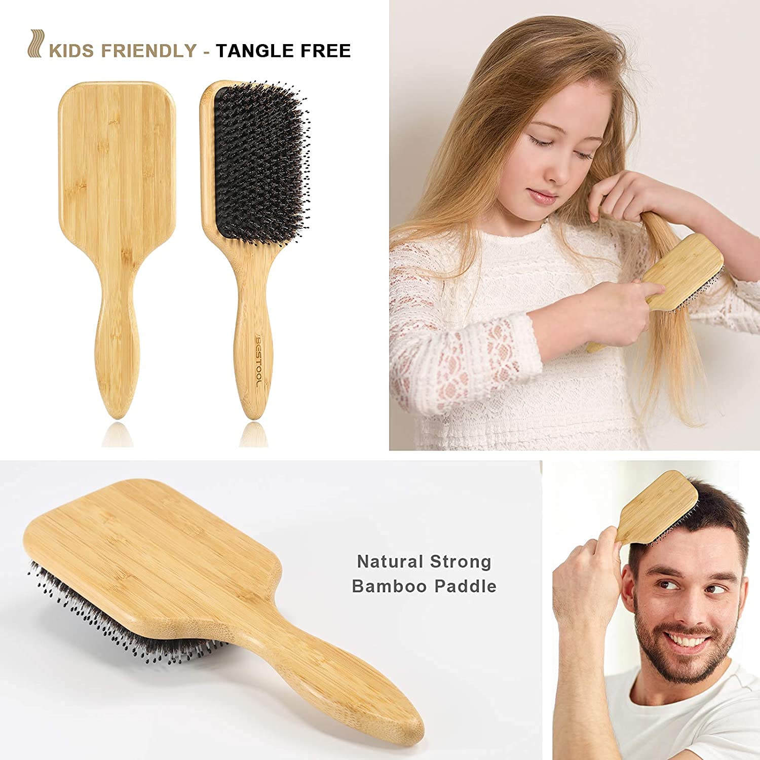 BESTOOL suitable for wet or dry hair, offering versatile use without pulling