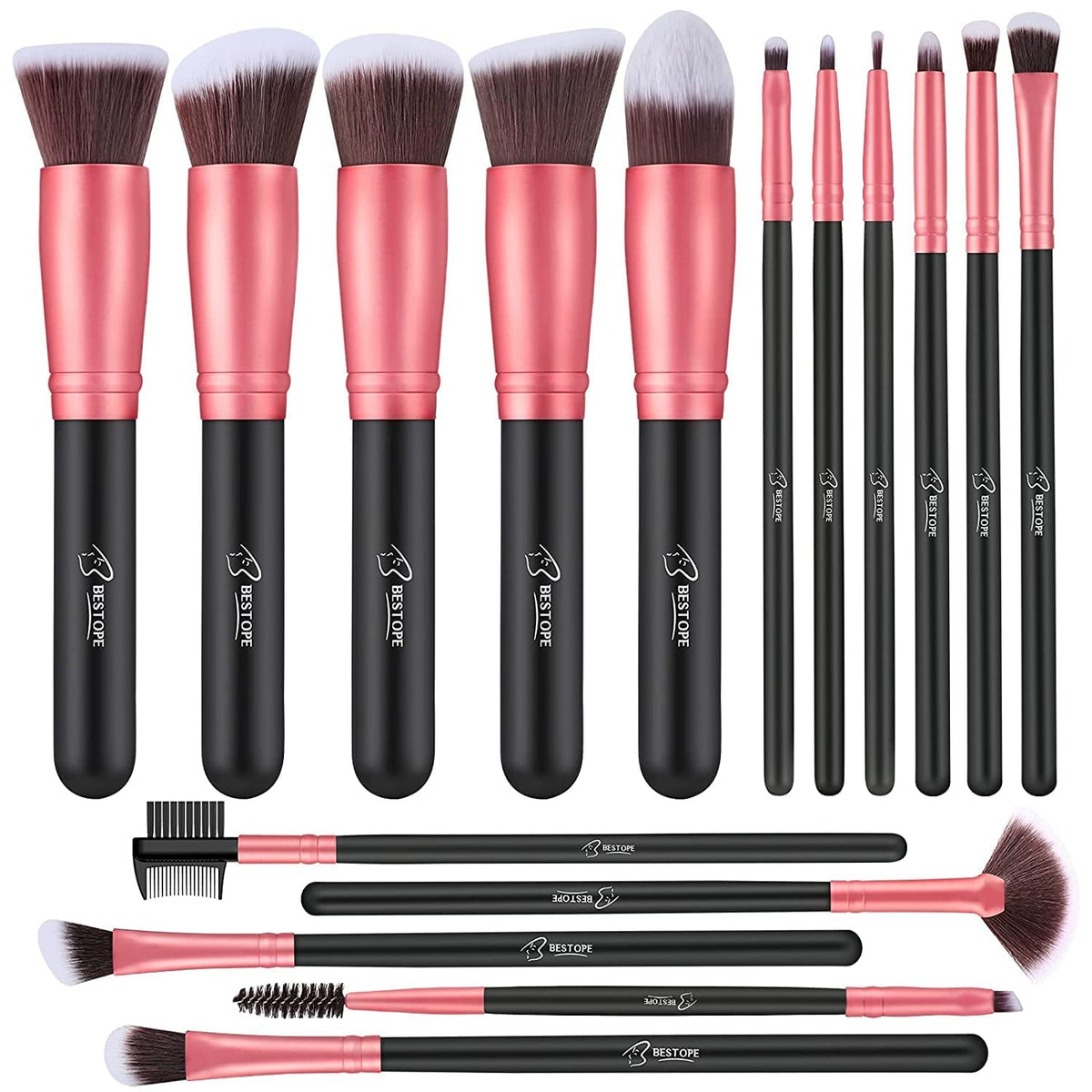 BESTOPE PRO makeup brush set front view for pro-level application