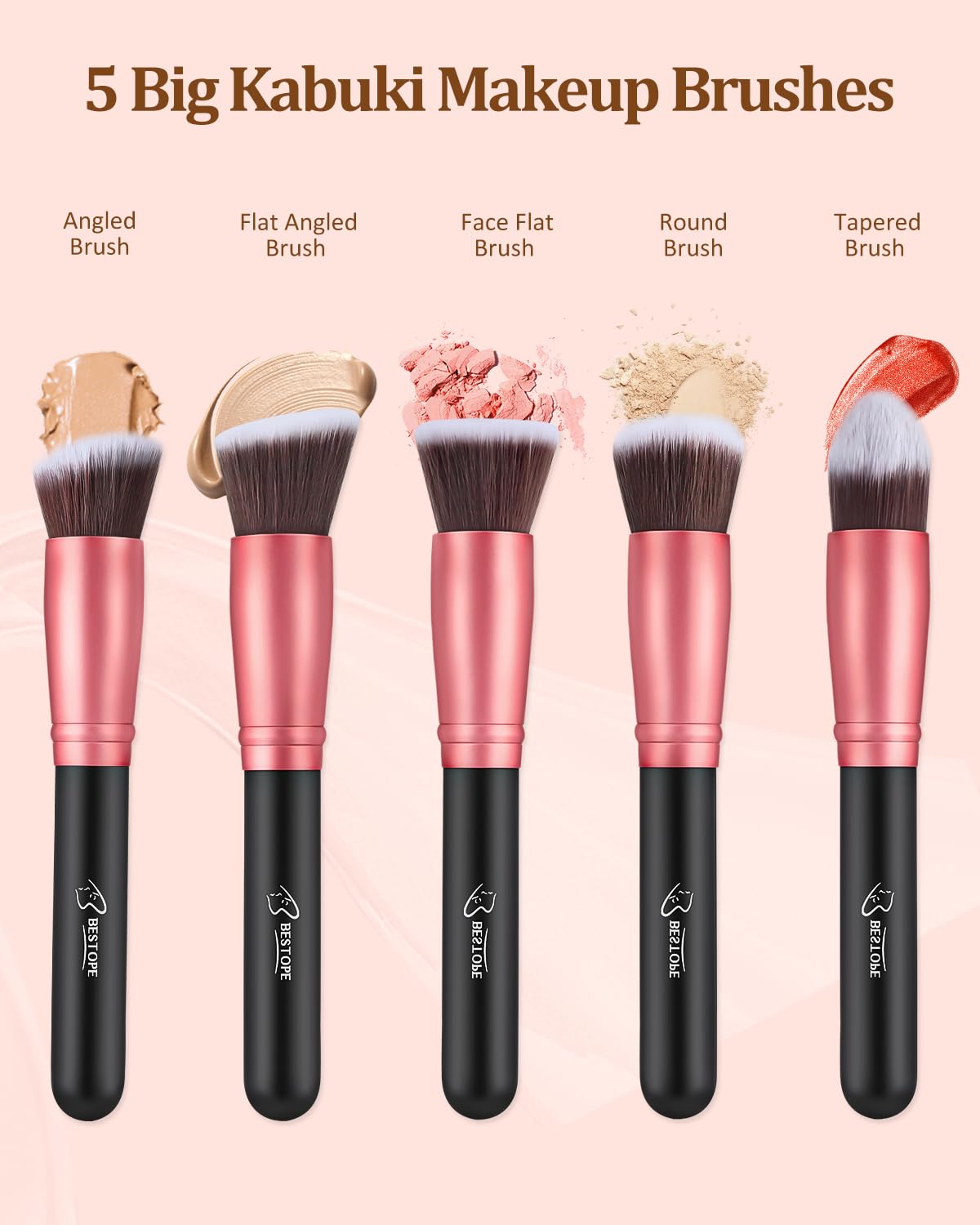 BESTOPE PRO soft synthetic bristles close-up for skin-friendly blending