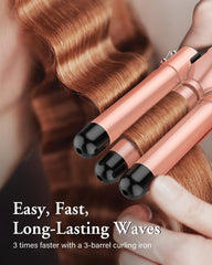 BESTOPE PRO Waver Wand with 4 interchangeable wands enables daily variety.