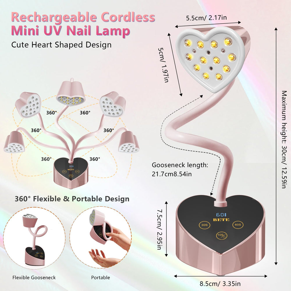 Heart-shaped BETE design adds style to a home nail station.