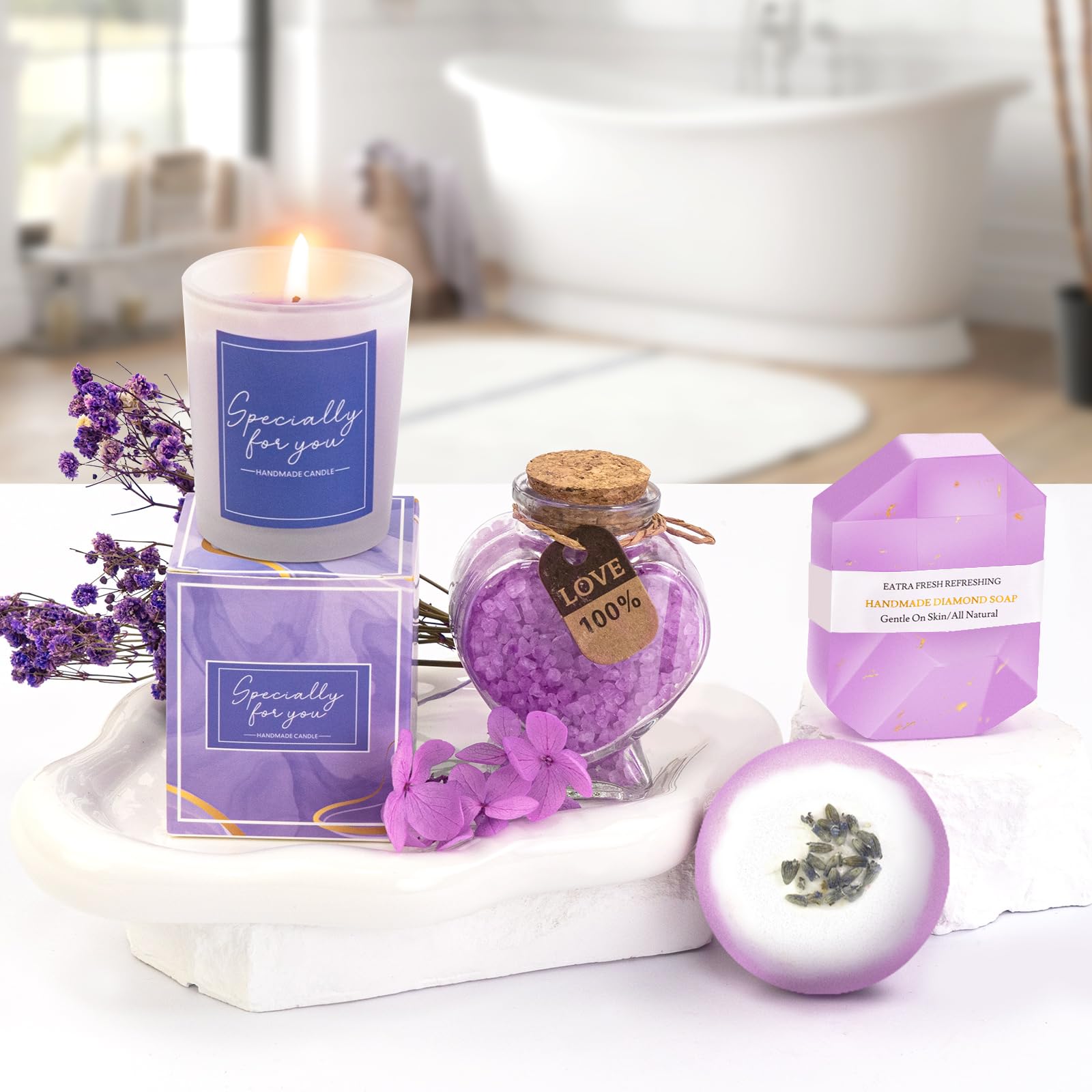 Betem Lavender Spa Hamper lavender bath ball for a luxurious soak
