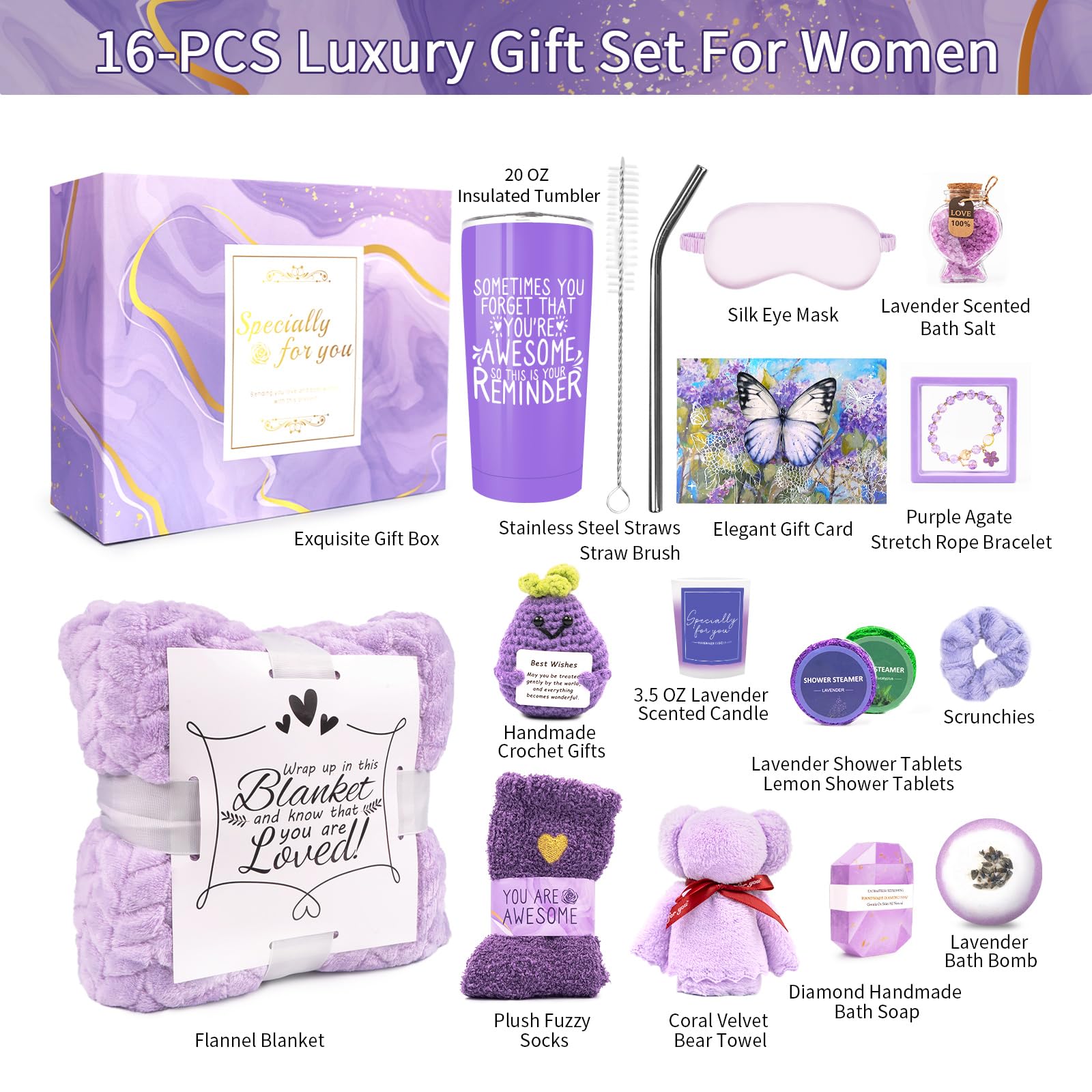 Betem Lavender Spa Hamper lavender candle releases a calming aroma