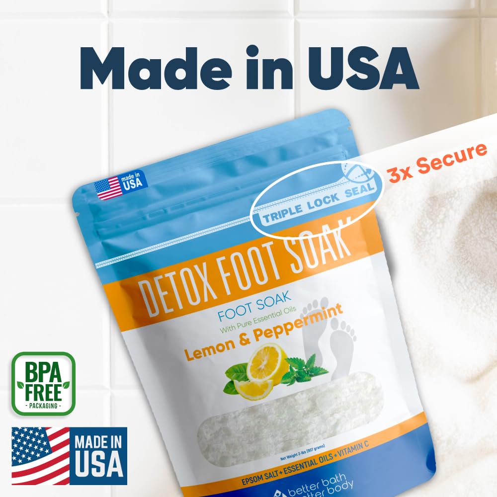 Better Bath Better Body detox foot soak pouch with easy press-lock seal for usability