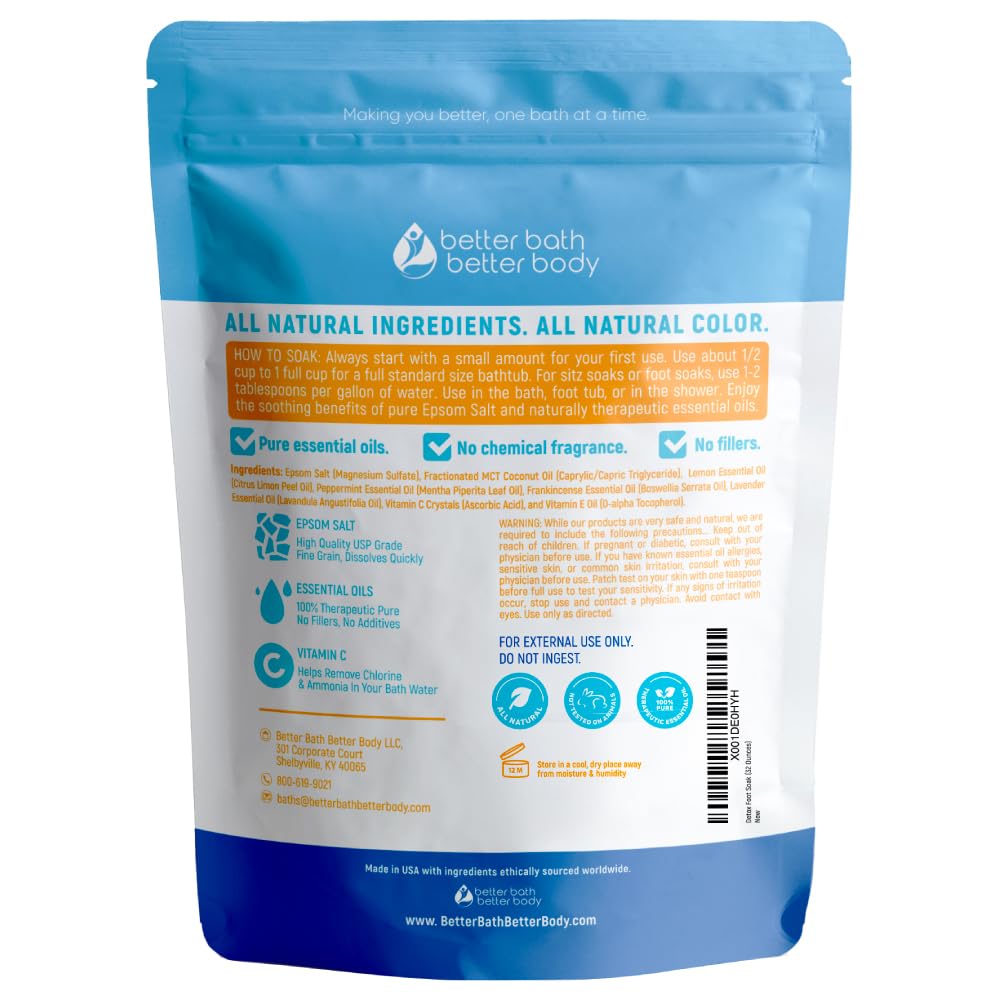 Better Bath Better Body detox foot soak salts with peppermint for cooling relief of tired feet