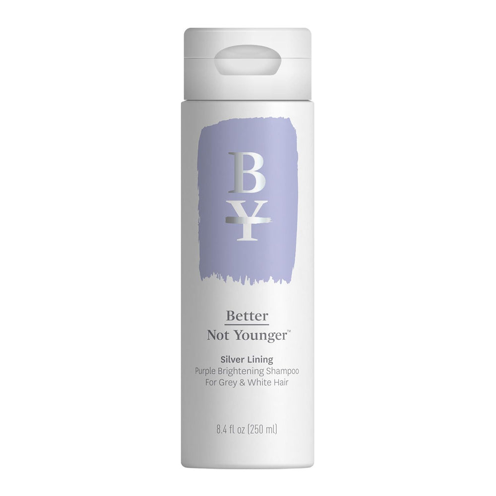 Better Not Younger Silver Lining bottle pour demonstrates easy, controlled application.