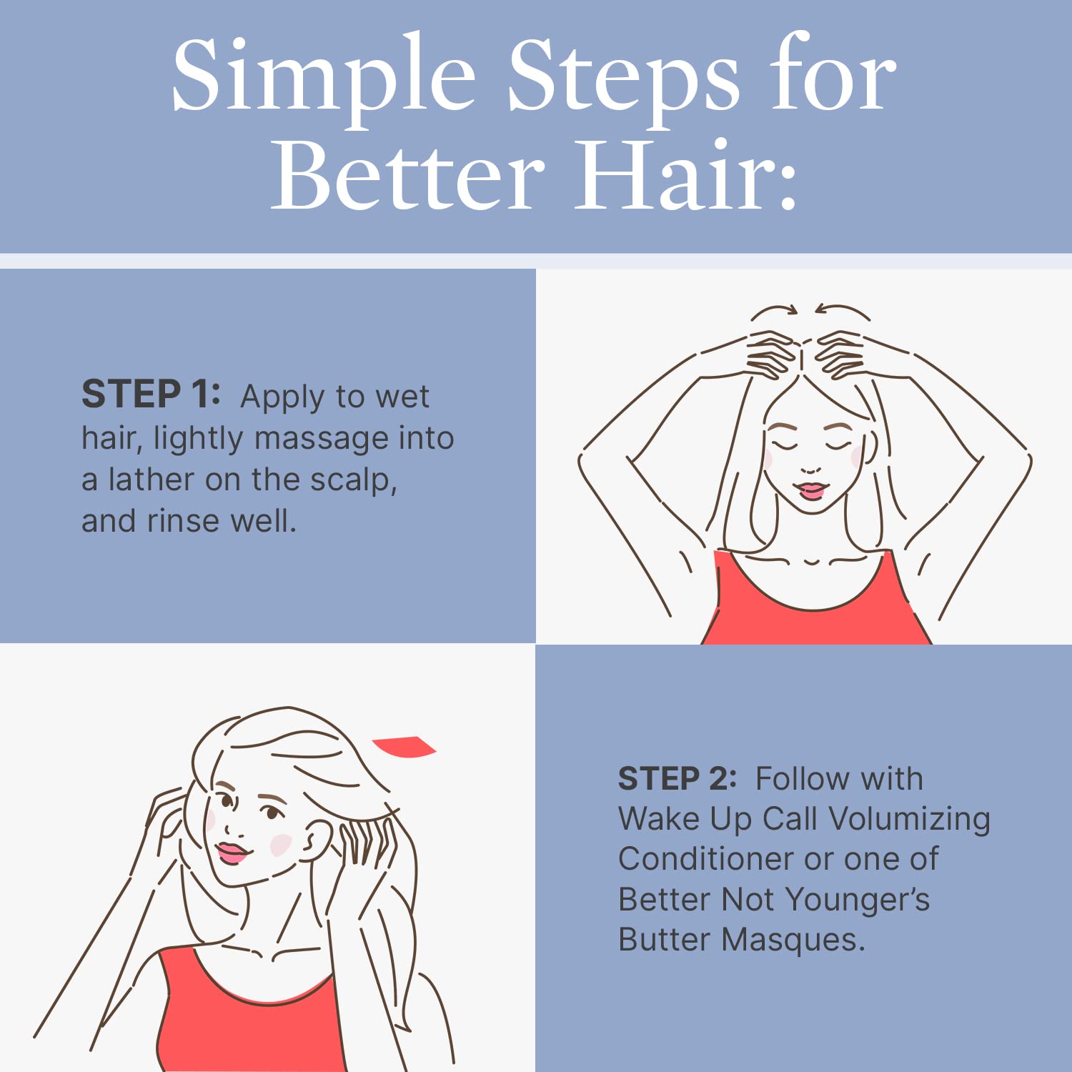 Better Not Younger Wake Up Call hair strands closeup with added body