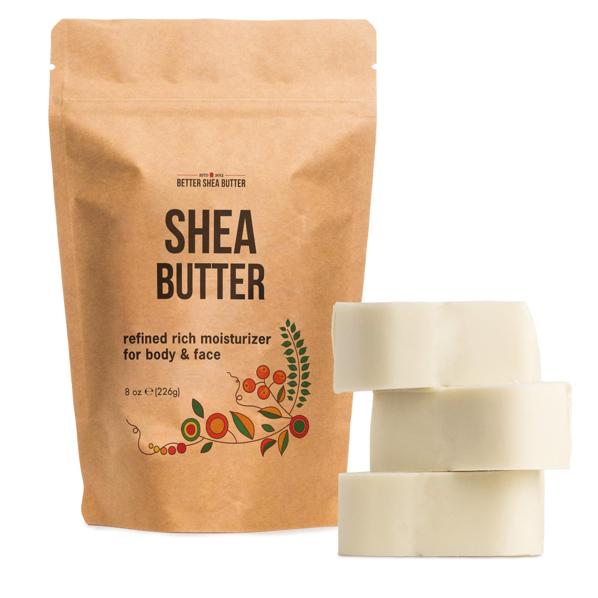 Better Shea Butter barra 8oz, hidratación suave para piel y cabello.