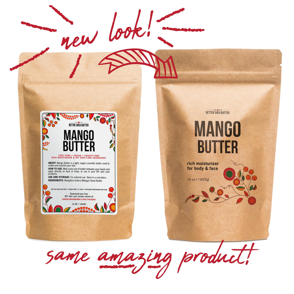 Better Shea Butter Mango Butter on face provides gentle moisture for sensitive skin.