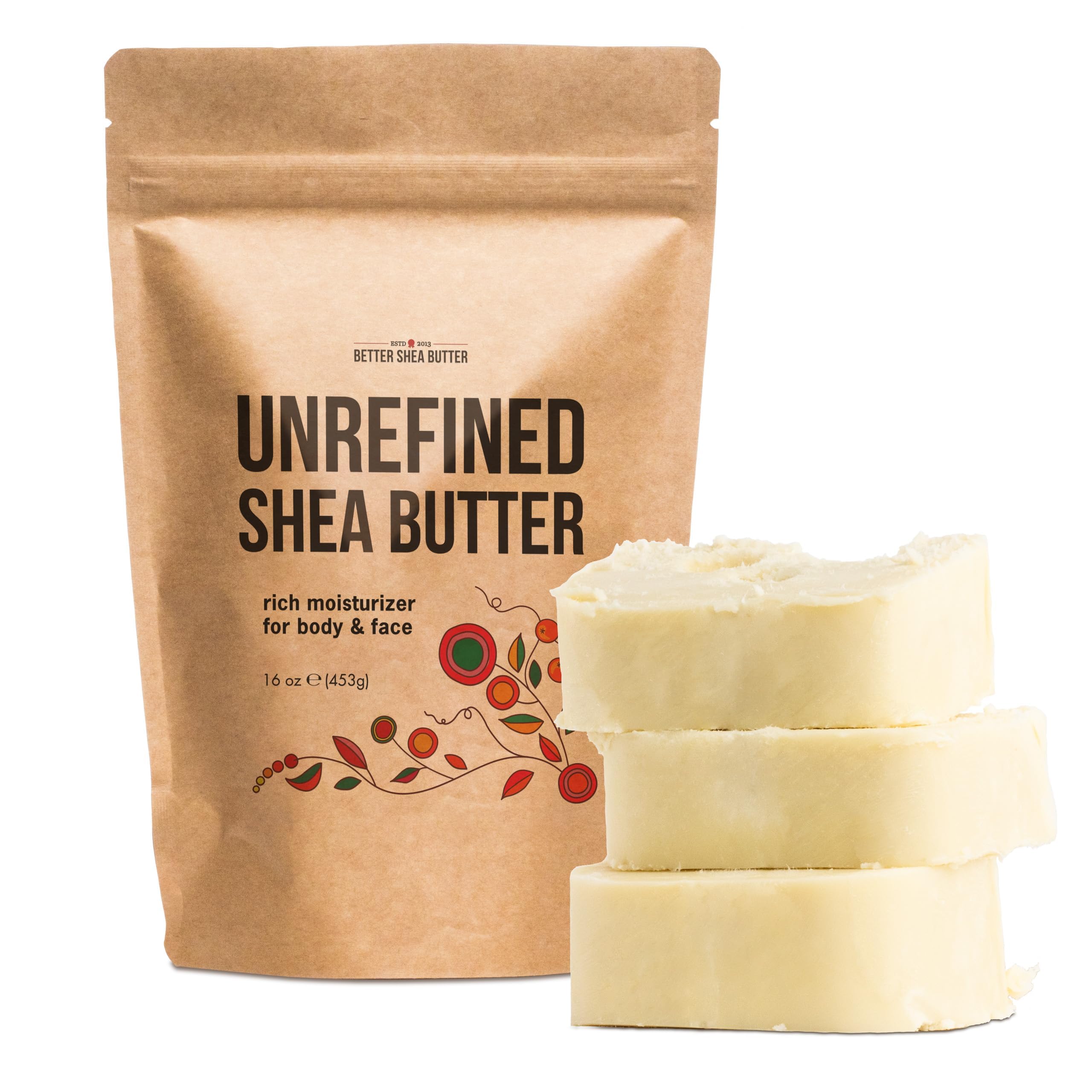 Better Shea Butter raw shea butter bar 1lb glows with a rich, nourishing texture for skin and hair
