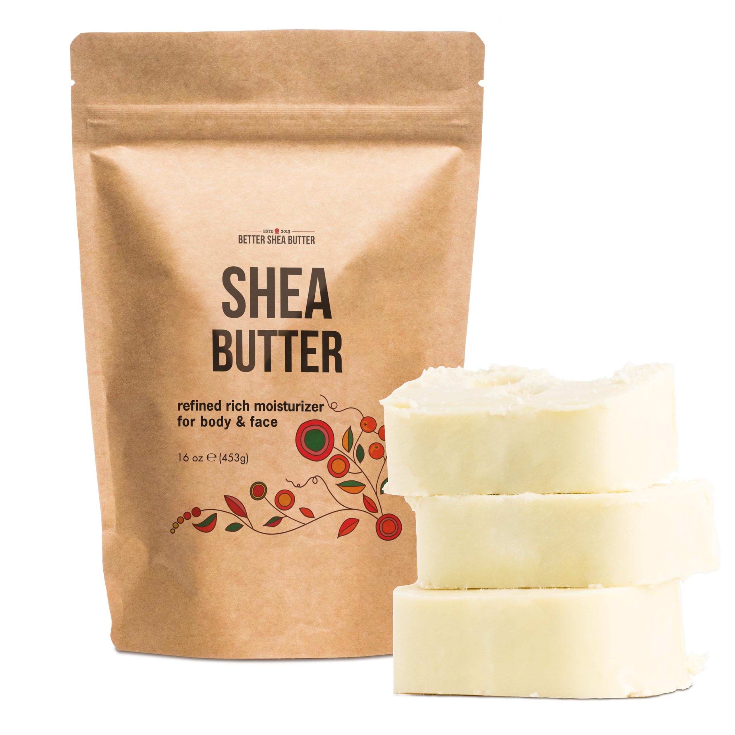 Better Shea Butter refined unscented bar front, ideal for daily skin hydration