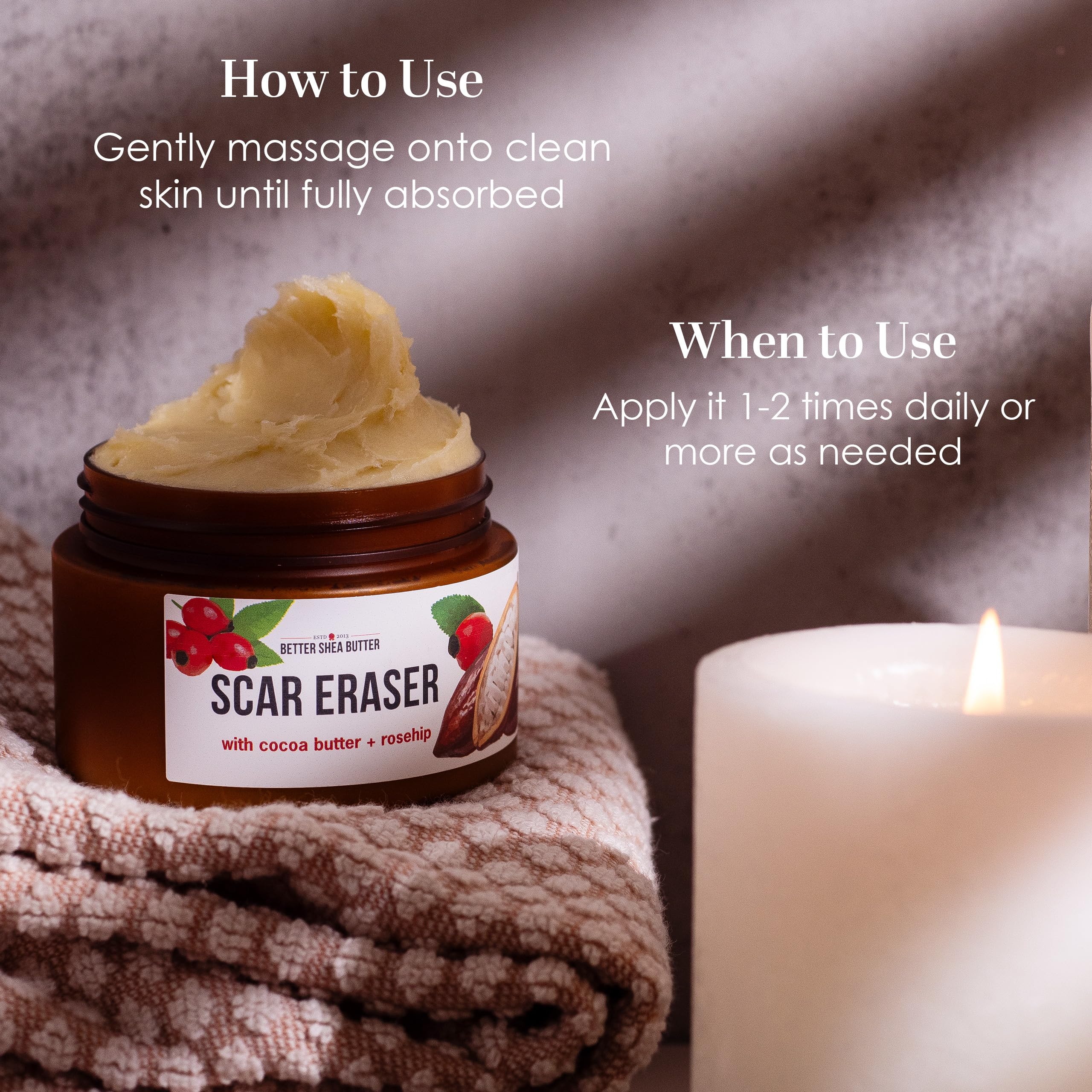 List of natural ingredients in Better Shea Butter Scar Eraser Balm