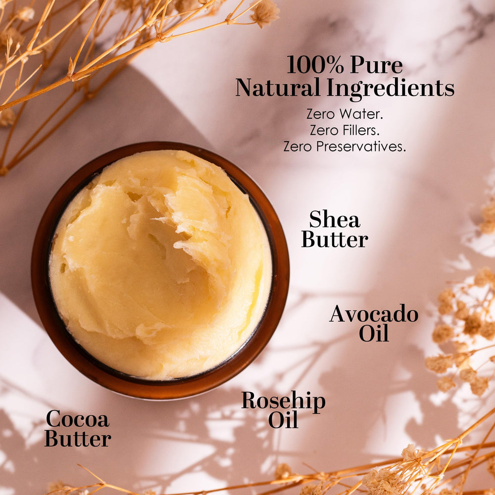 Better Shea Butter Scar Eraser Balm applied to skin for smooth application