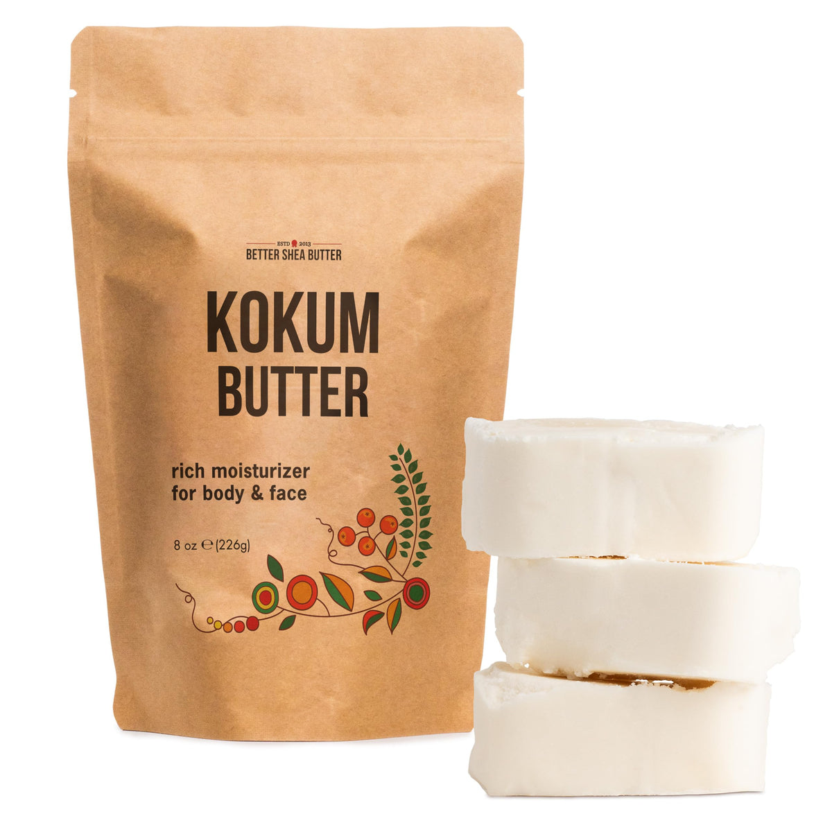 Better Shea Butter, barra manteca kokum cruda, para uso casero suave en piel y cabello