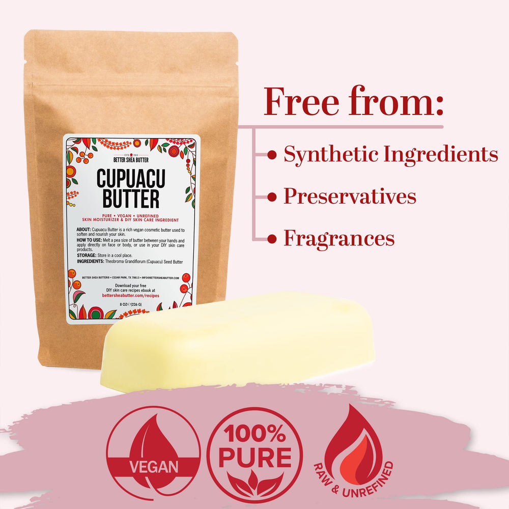 Better Shea Butter Cupuacu Butter warmed between palms for smooth body application.