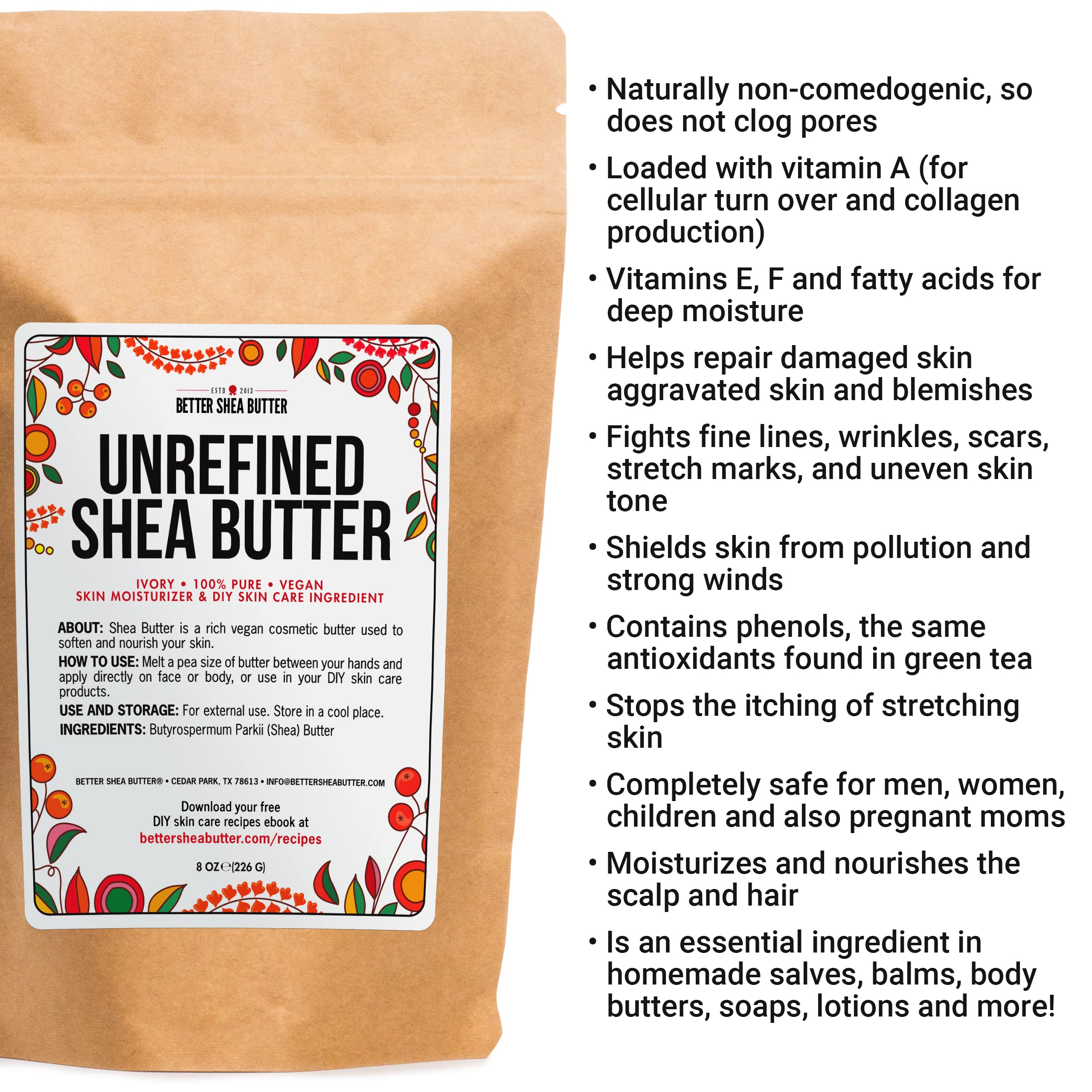 Ingredientes puros de manteca de karité para uso DIY.