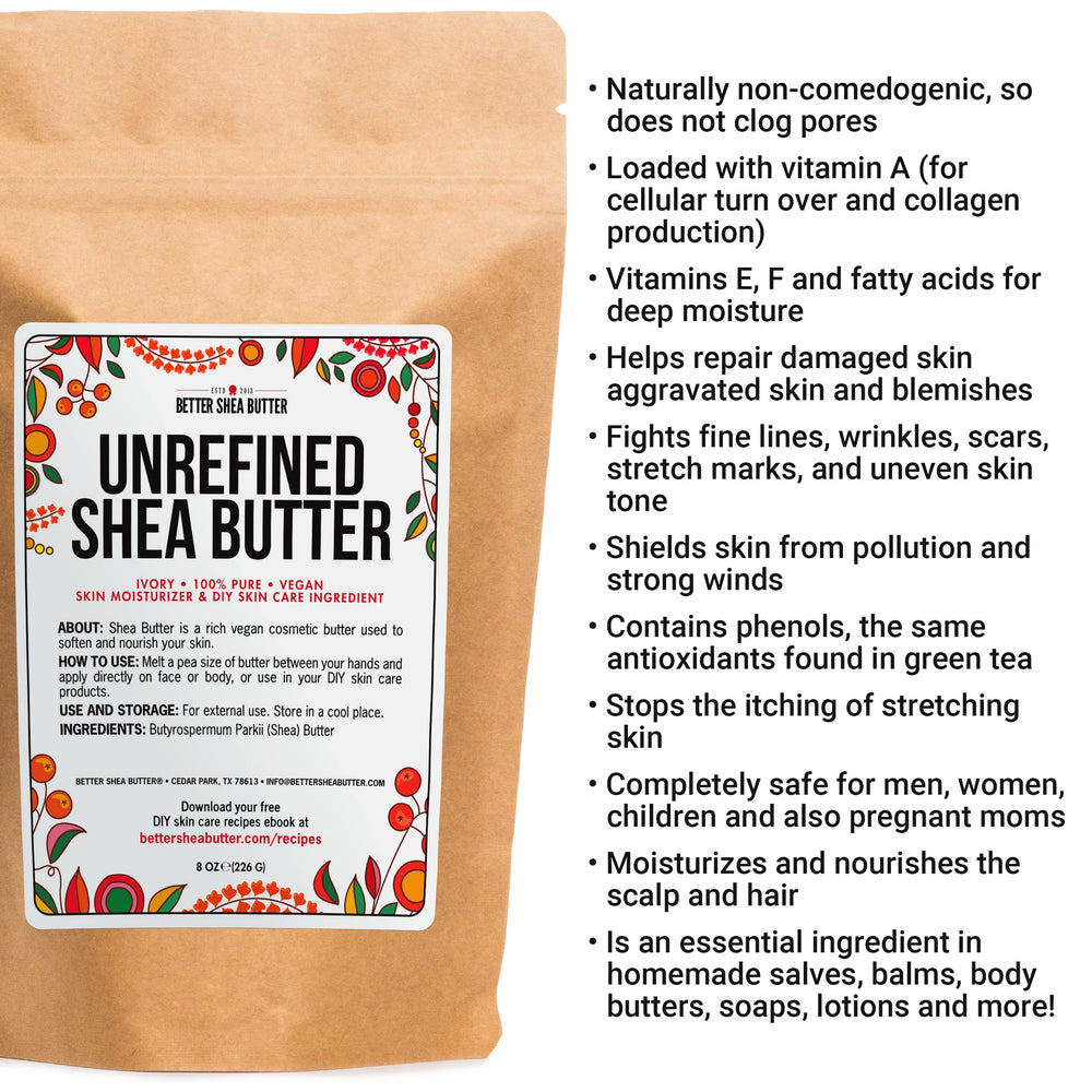 Ingredientes puros de manteca de karité para uso DIY.
