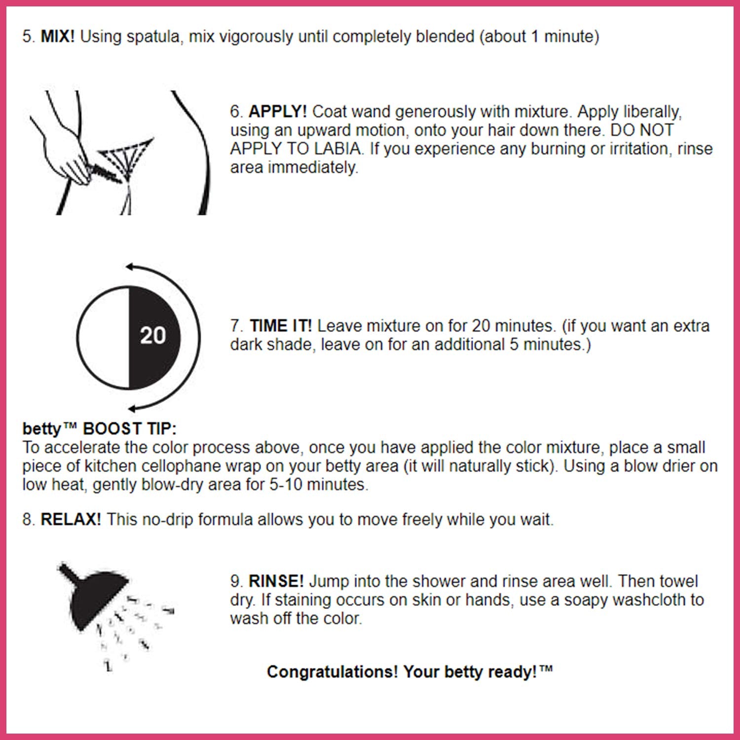 Betty Beauty no-mess no-drip formula for clean application