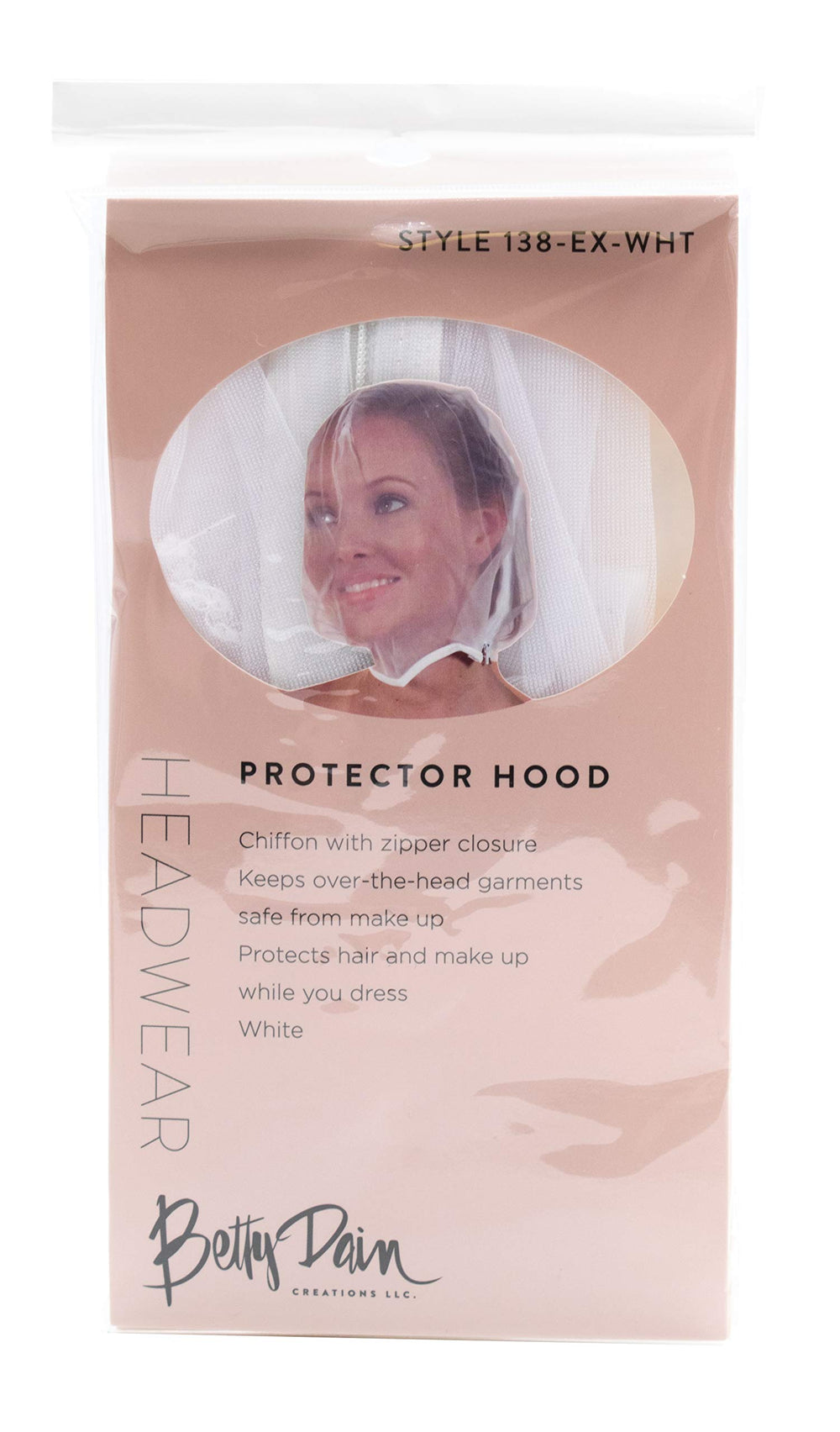 Betty Dain dressing room accessory hood keeps fittings clean.